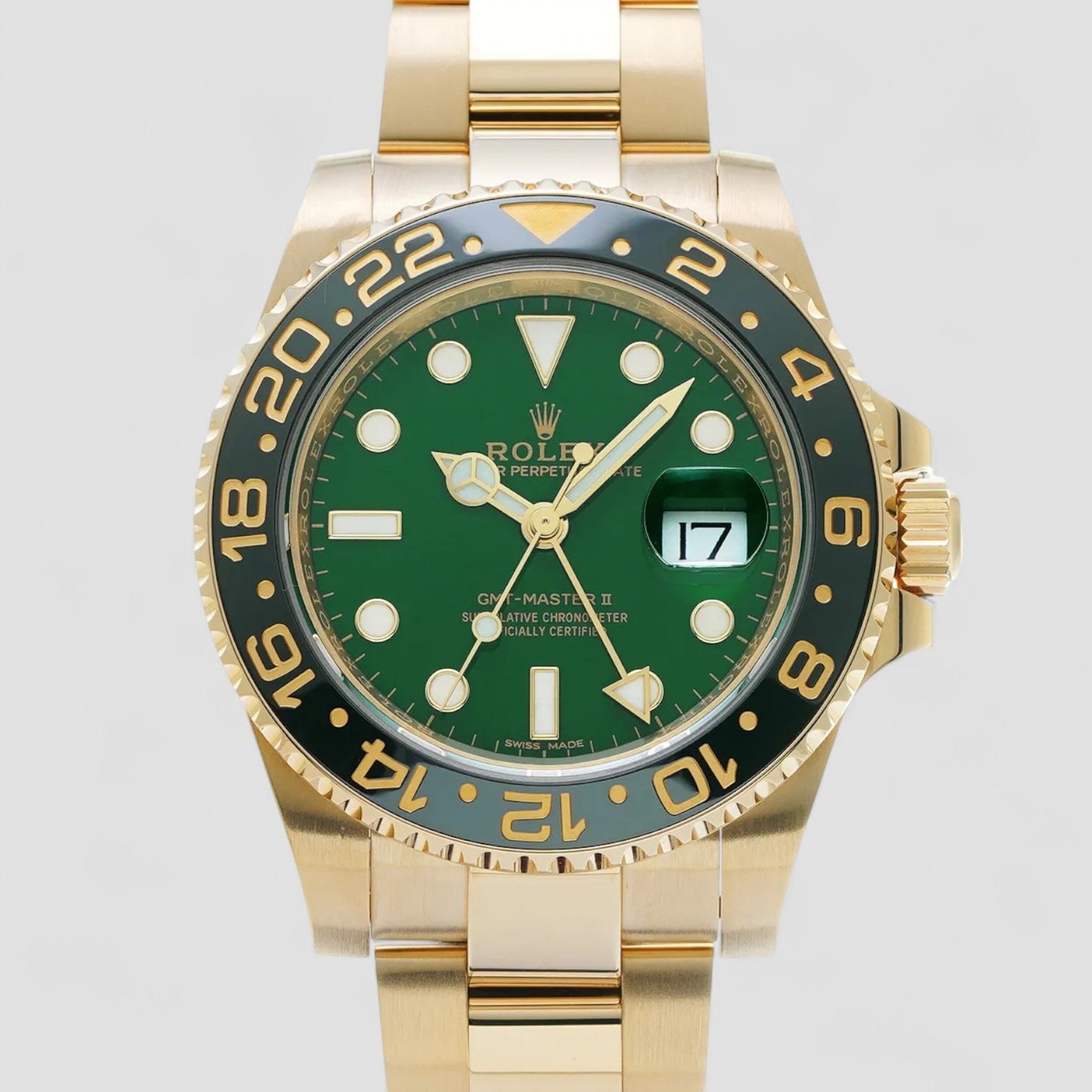 GMT Master II Green Dial 18K Yellow Gold