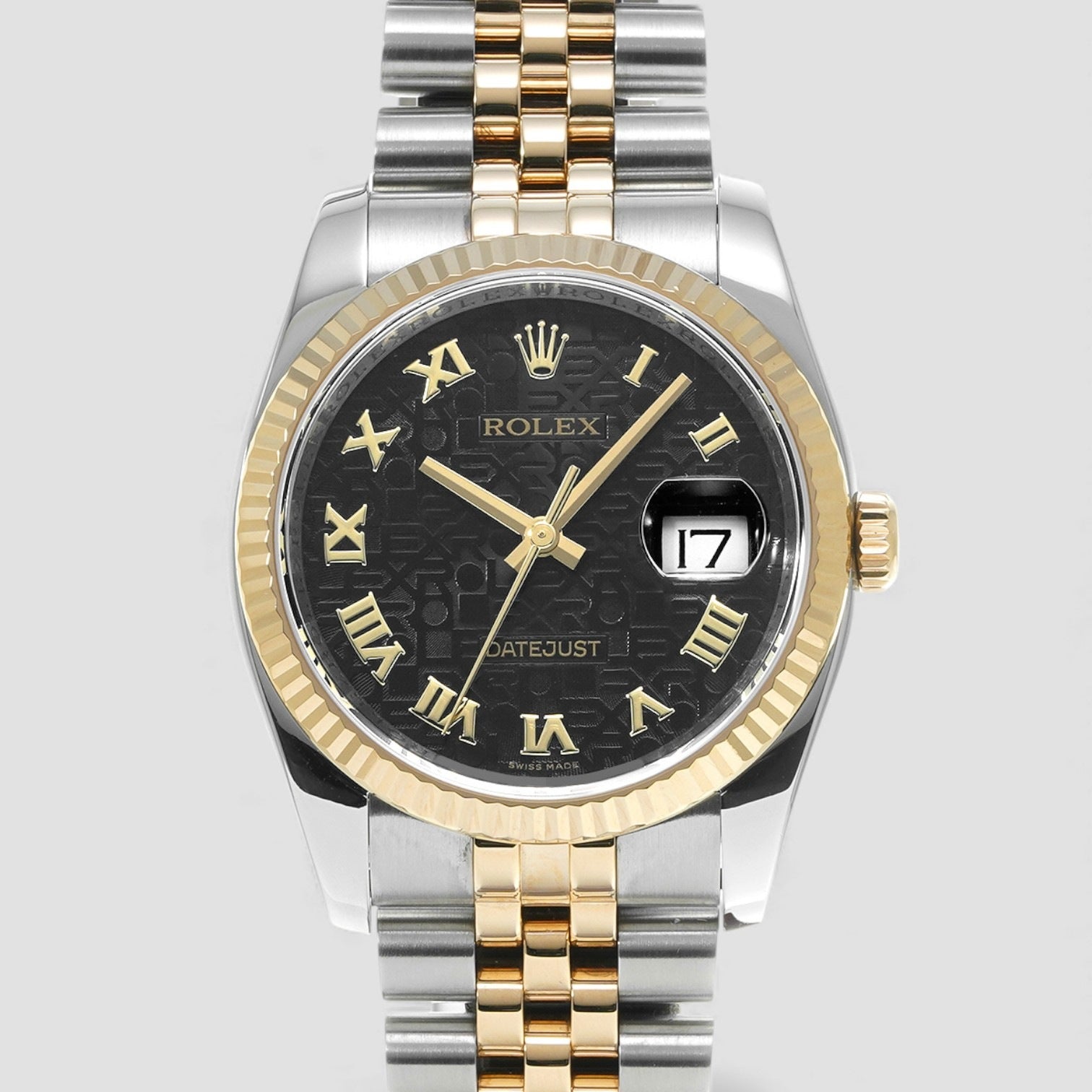 Datejust 36 Rolesor Yellow Fluted / Jubilee / Black Computer Roman
