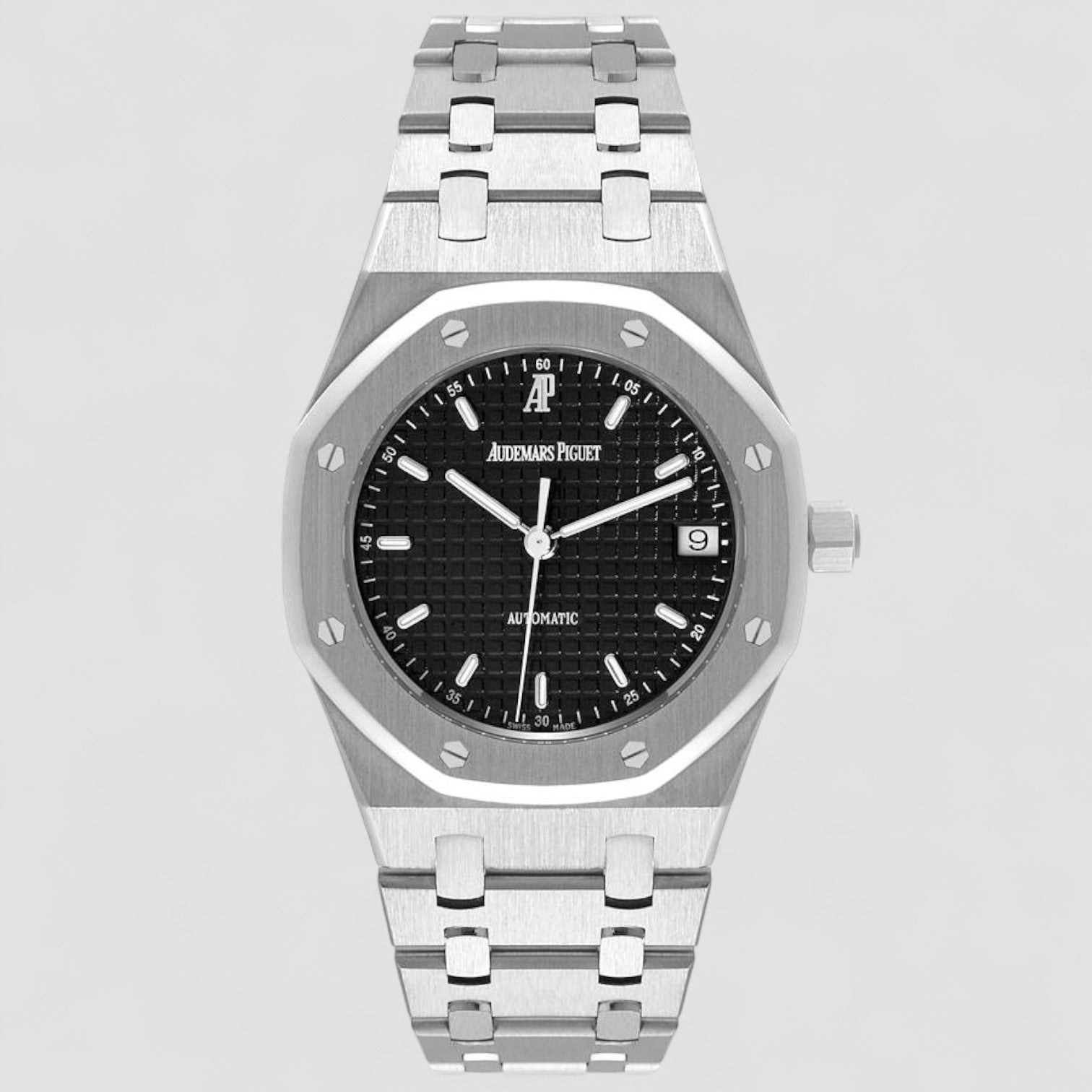 Royal Oak Black Dial Steel Mens Watch