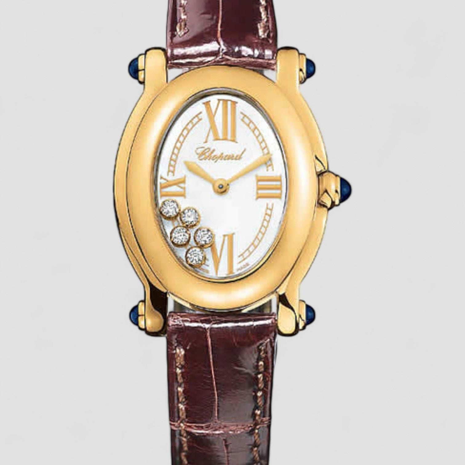 Happy Sport Oval 5 Floating Diamonds Ladies Watch