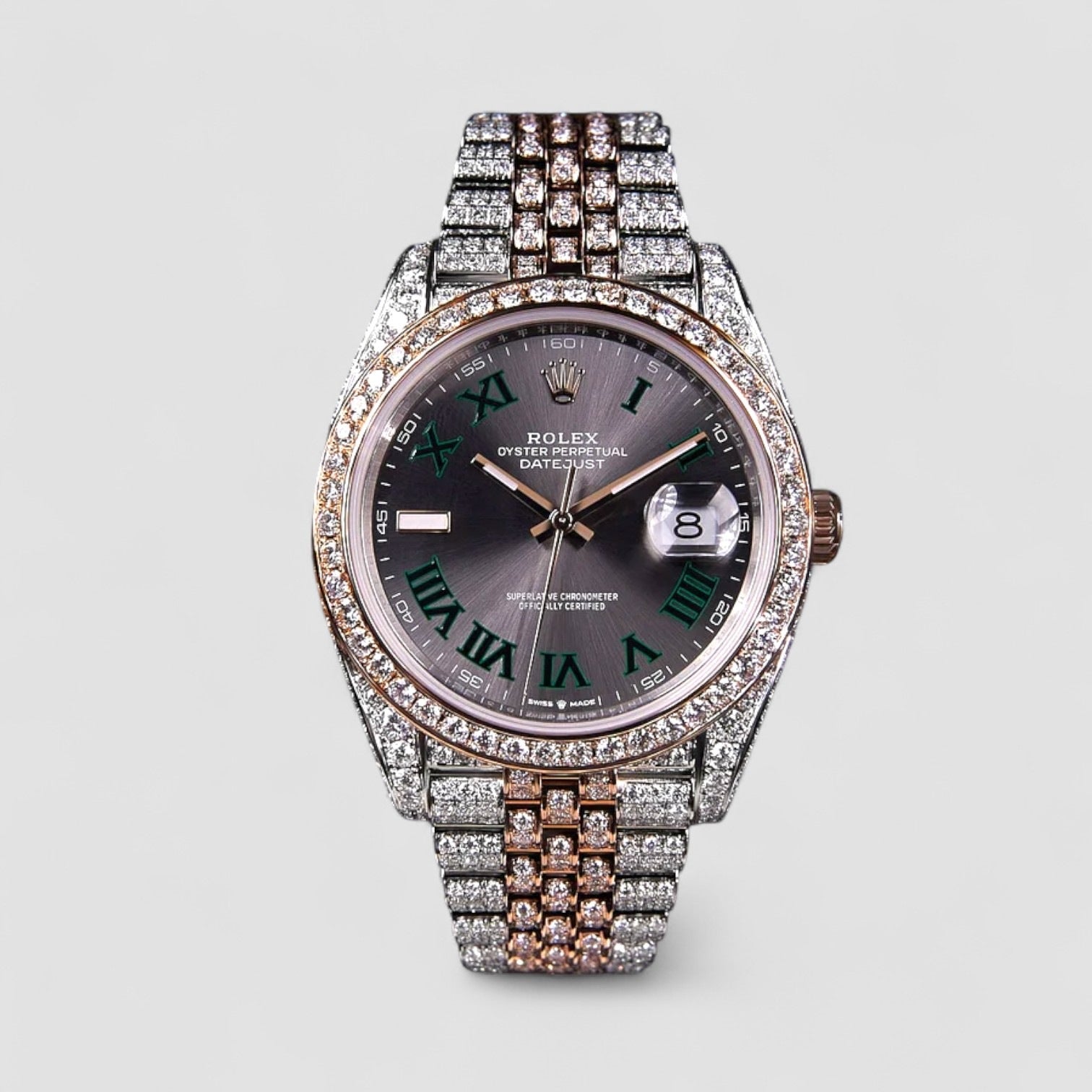 Datejust 41 – Jubilee – “Wimbledon” Dial – Custom Diamond-Set - Iced Out