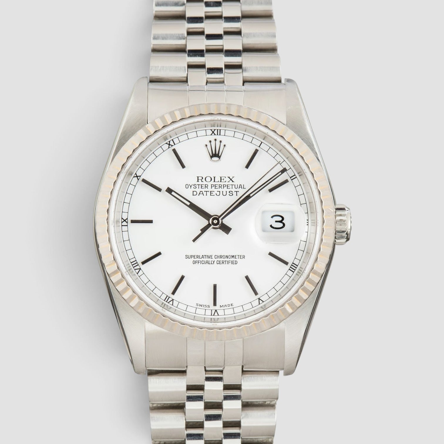 Datejust 36mm Stainless Steel & 18K White Gold Silver Dial