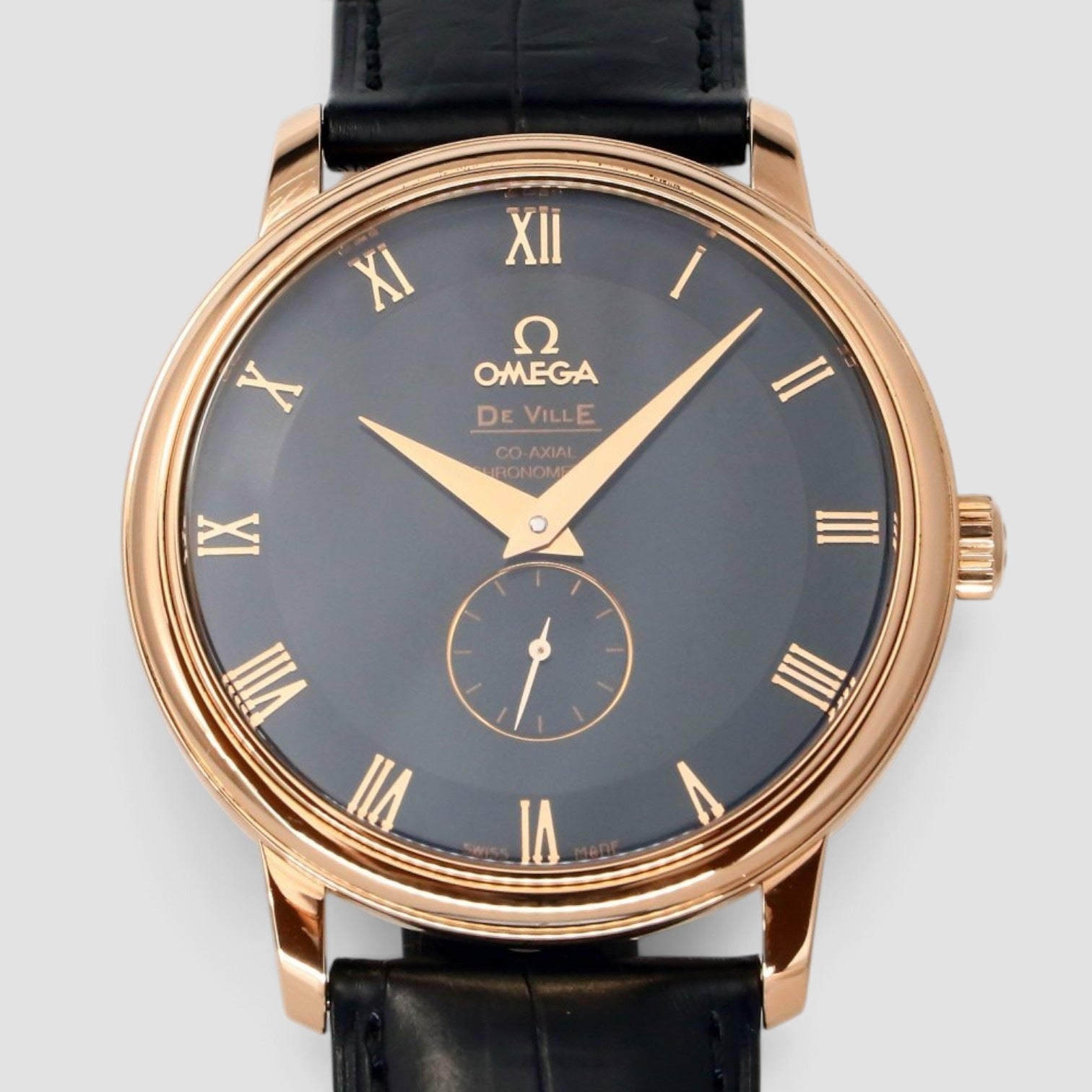 De Ville Prestige 39mm Rose Gold Black Dial