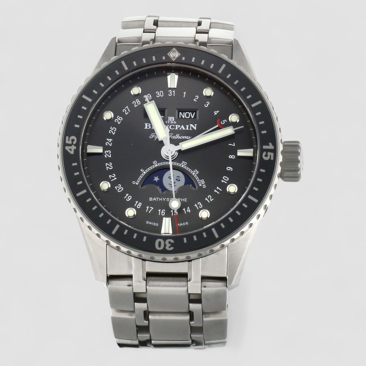 Fifty Fathoms Bathyscaphe Quantieme Complete Calendar Description