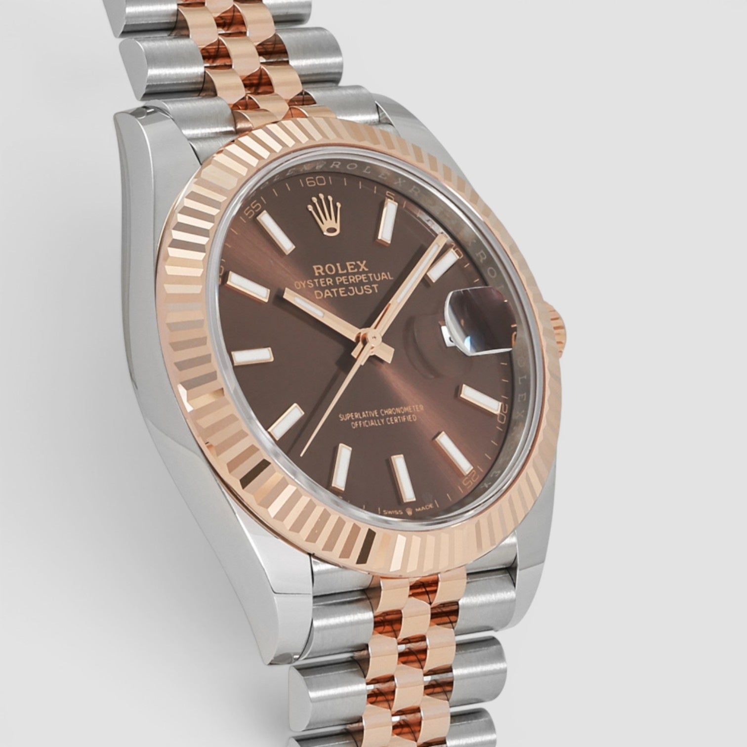 Datejust 41mm Oystersteel & 18K Everose Gold Chocolate Dial