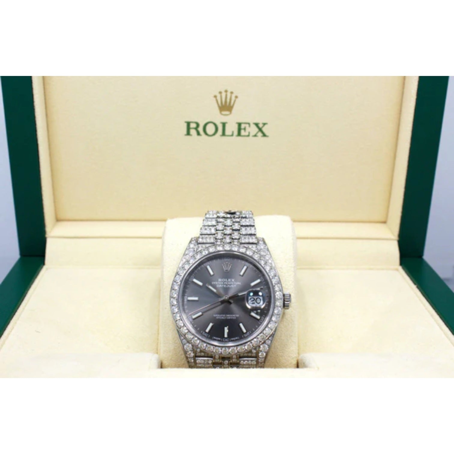 Datejust 41 Full Iced out – Diamonds – Grey Dial – Jubilee