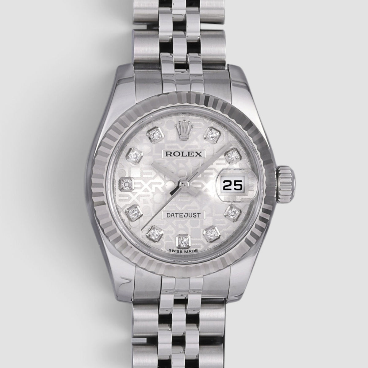 Lady-Datejust Silver Computer Diamond Dial Jubilee