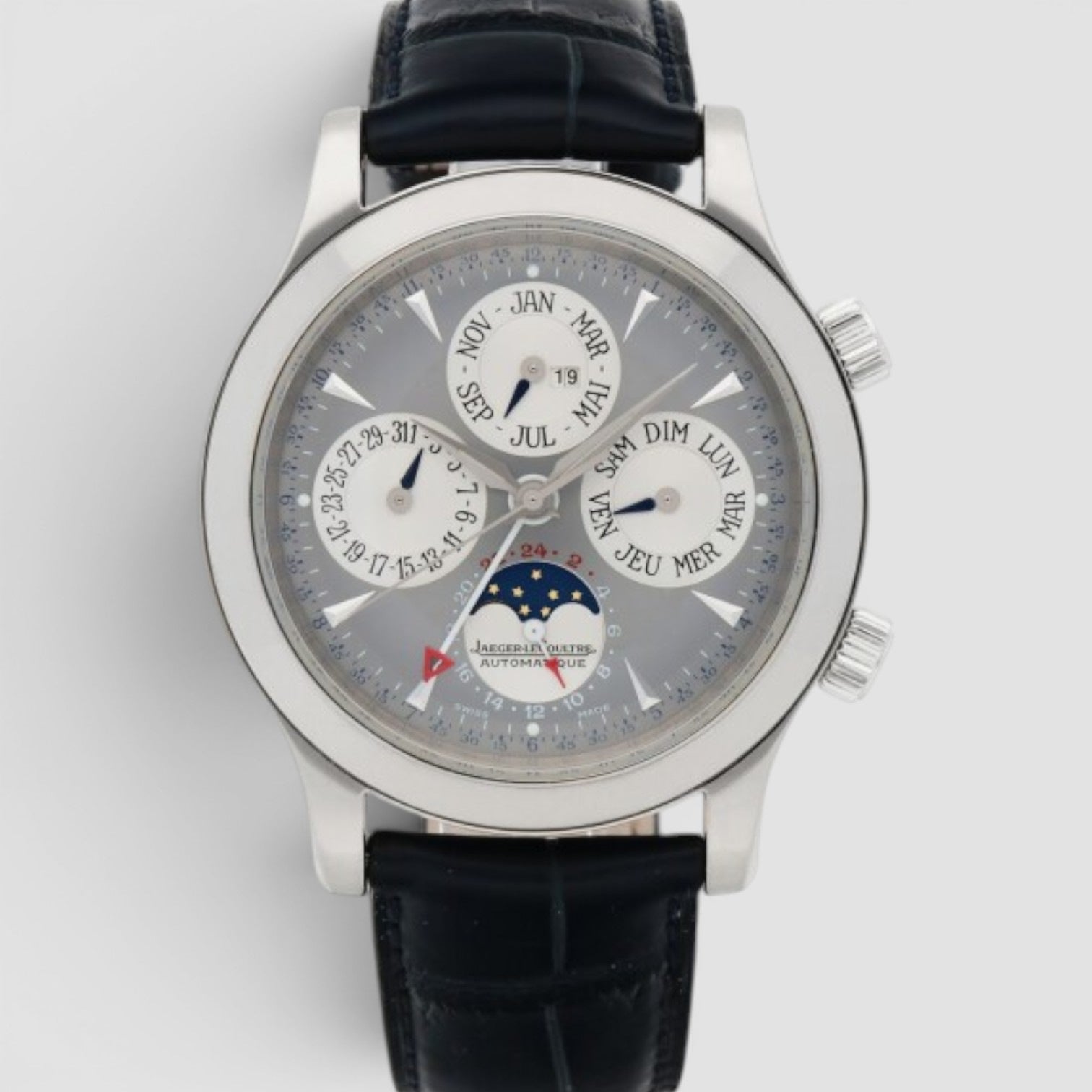 Master Memovox Grande 42mm 18K White Gold Grey Dial