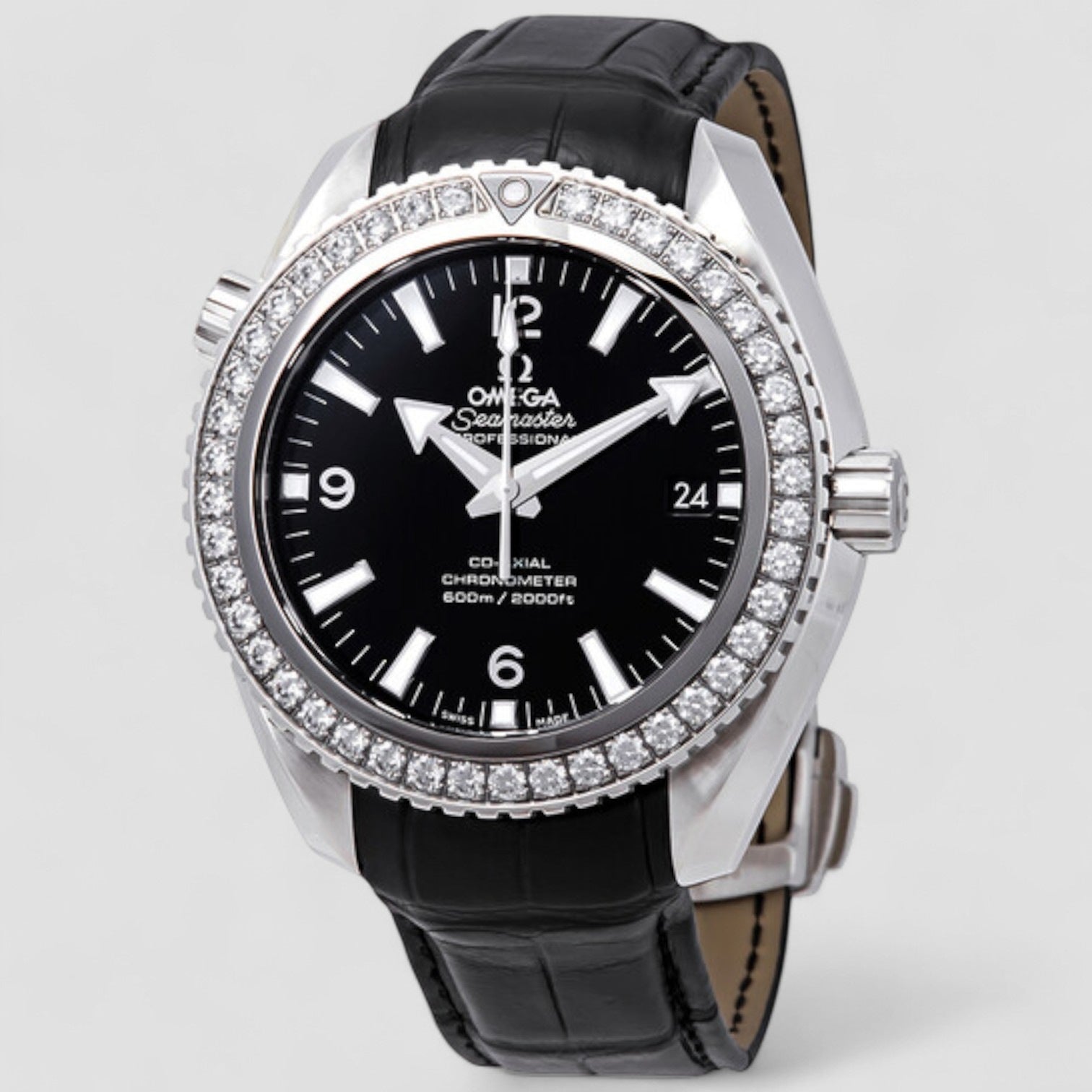 Seamaster Planet Ocean Automatic Diamond Black Dial Unisex 42mm Watch
