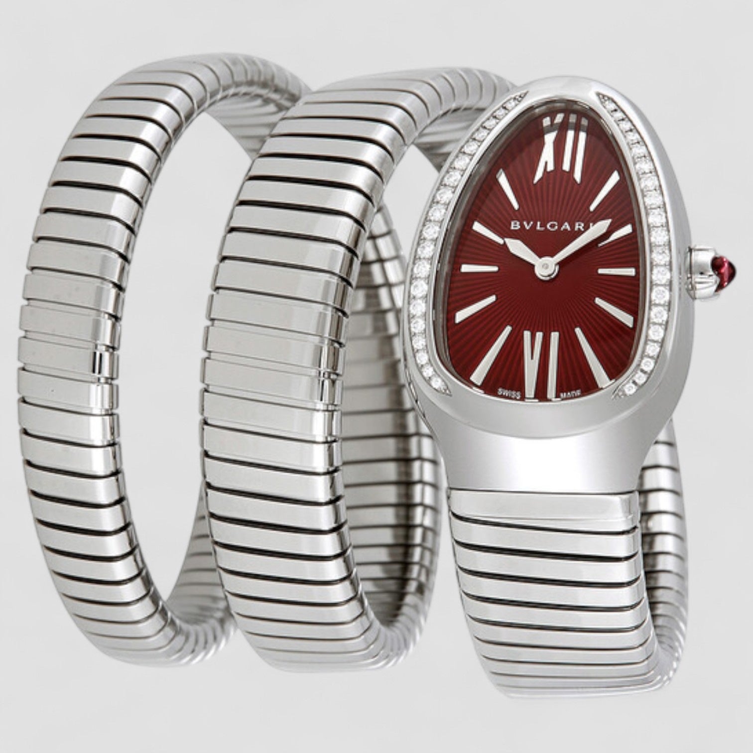 Serpenti Tubogas Red Lacquered Dial Ladies Watch