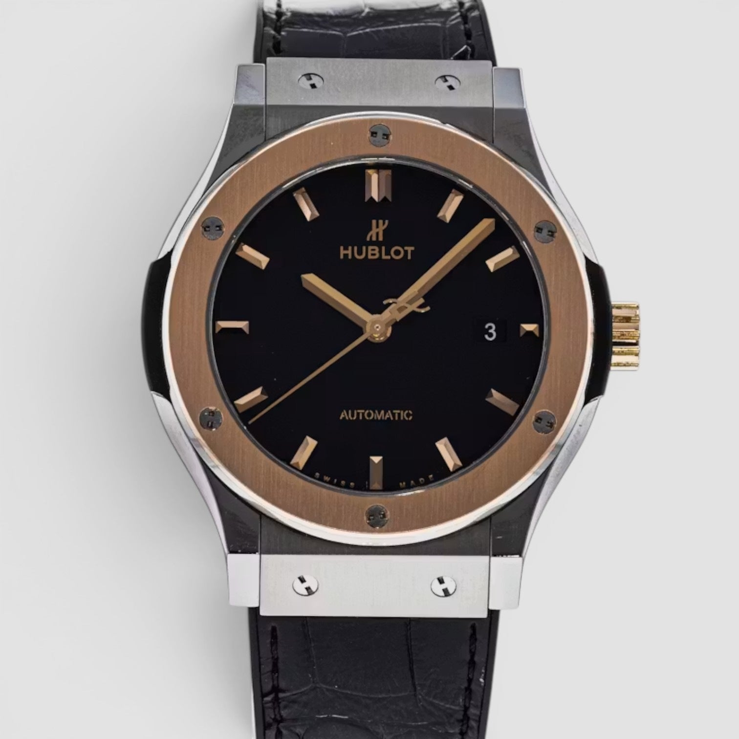 Classic Fusion Titanium & Rose Gold Black Dial 45mm