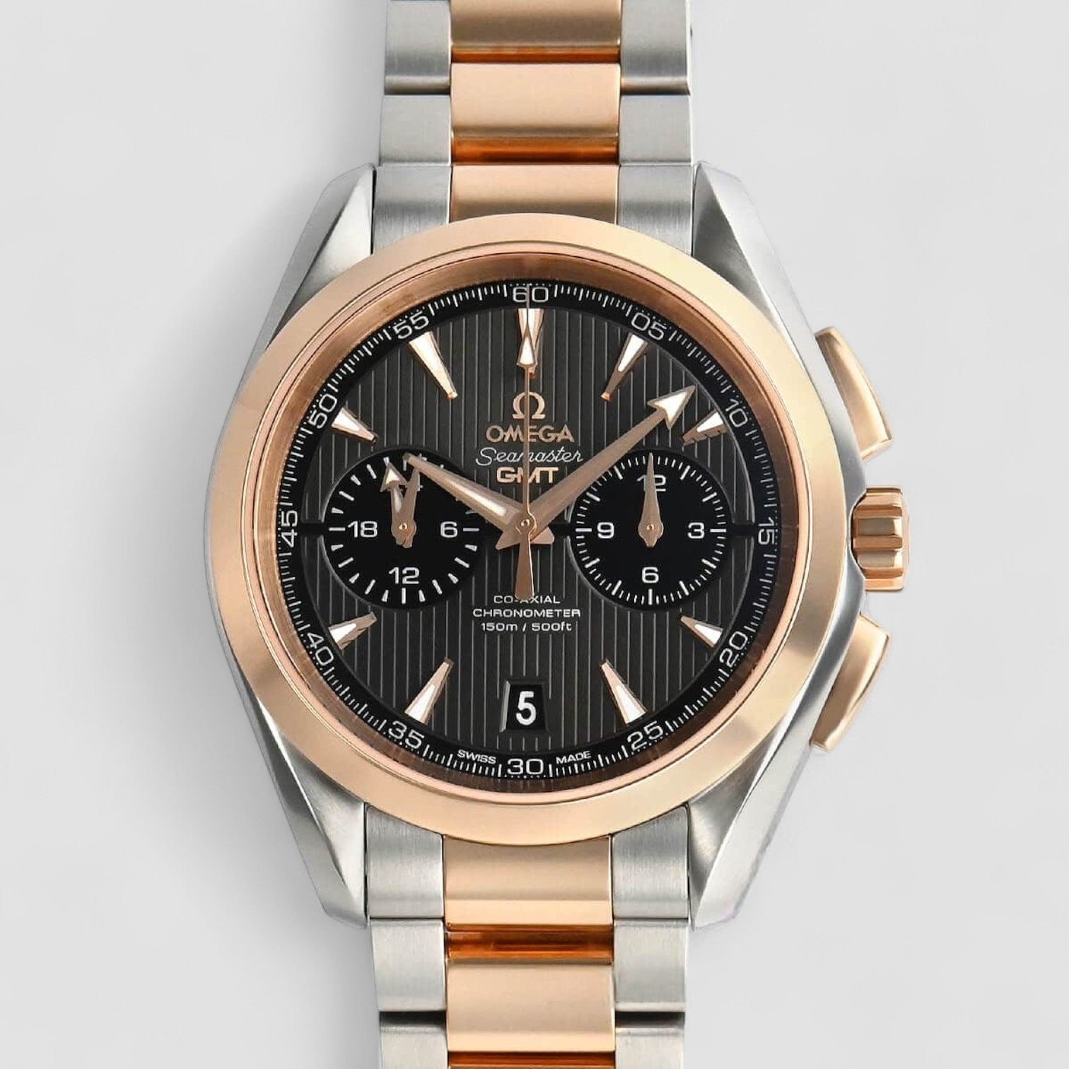 Aqua Terra GMT Steel Rose Gold Mens Watch