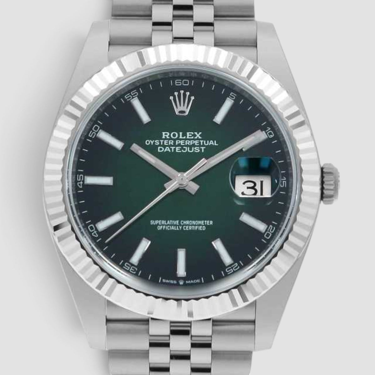 Datejust 41 Green Sunray Dial Jubilee