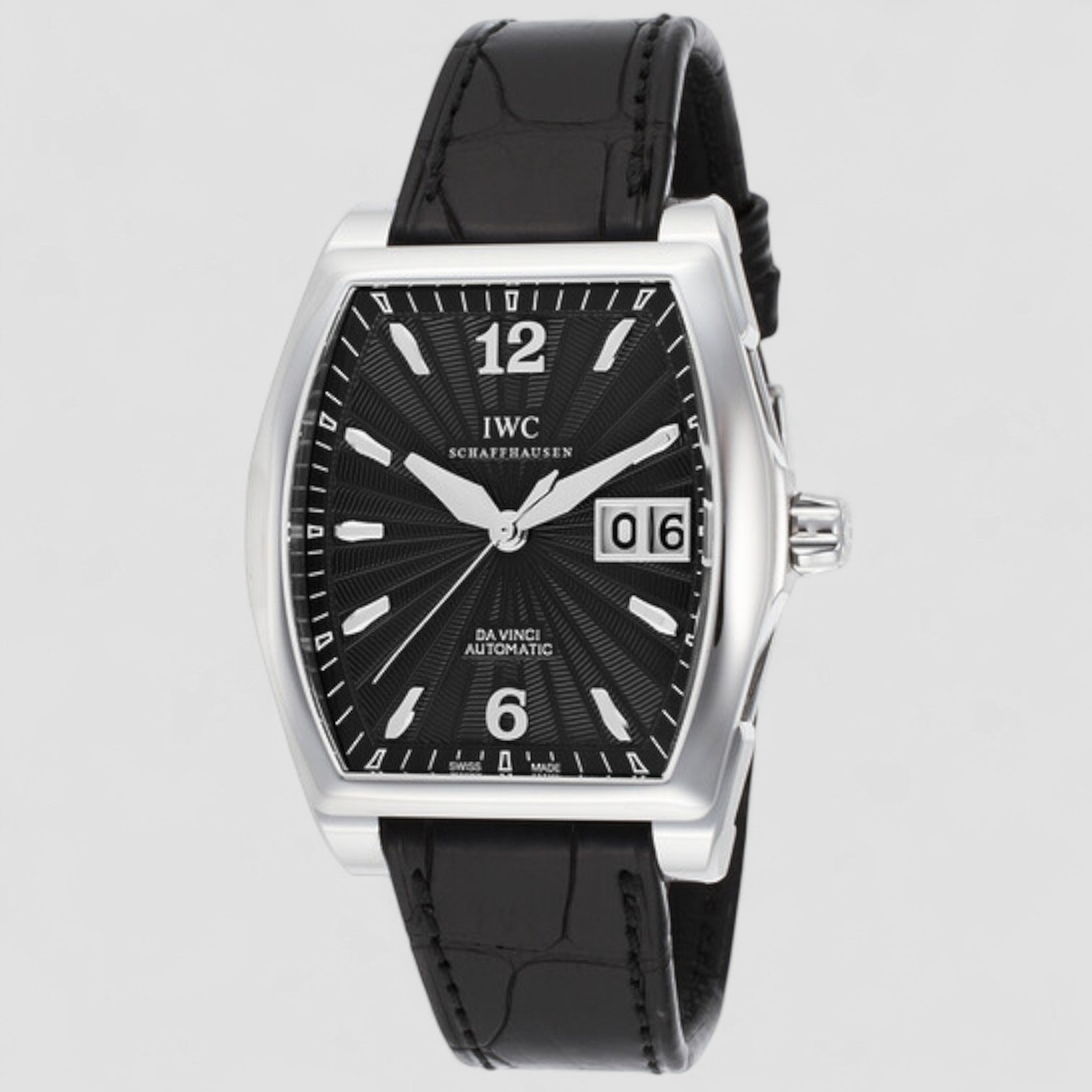 Da Vinci Black Dial Black Leather Men's Watc