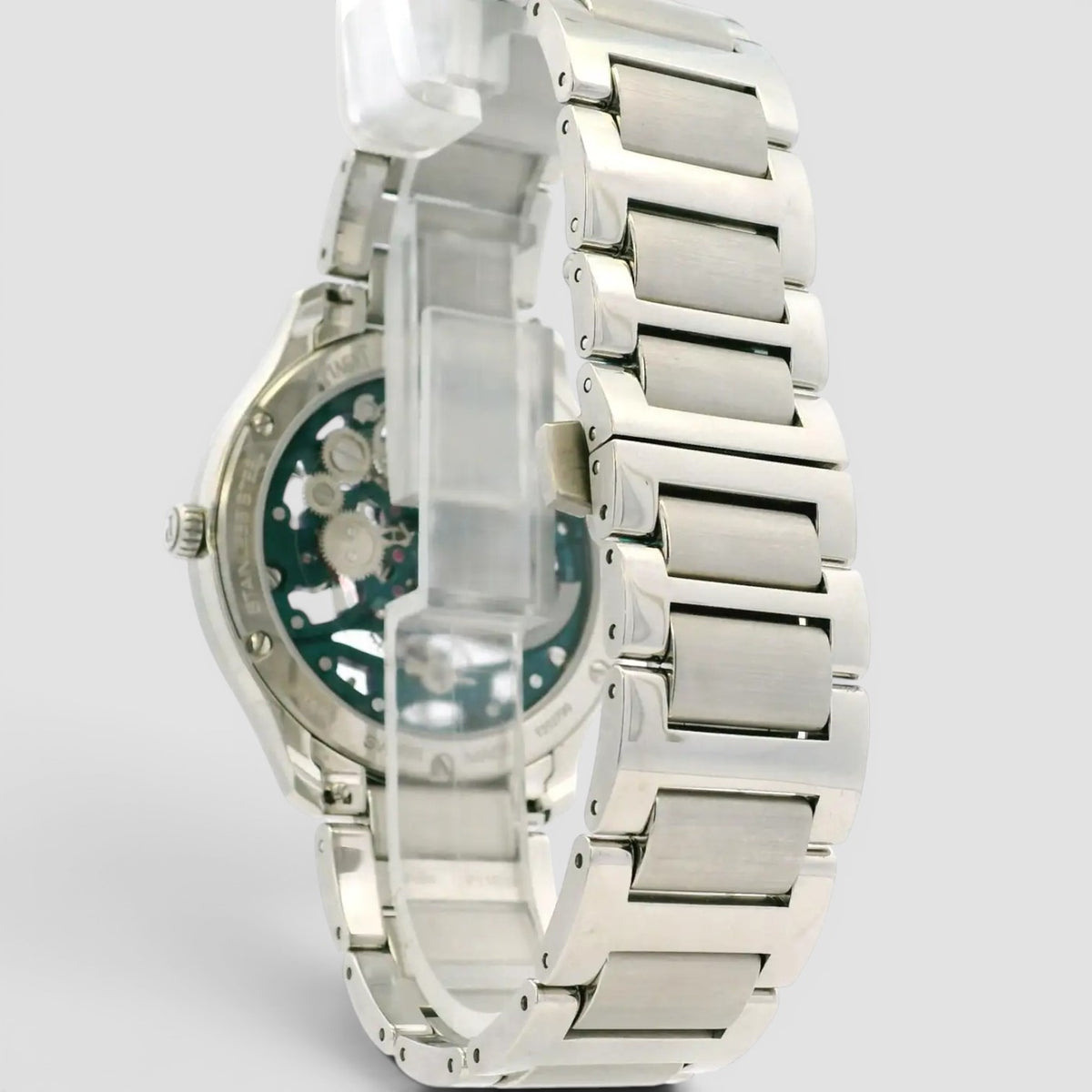 Skeleton 42mm Stainless Steel Green Dial