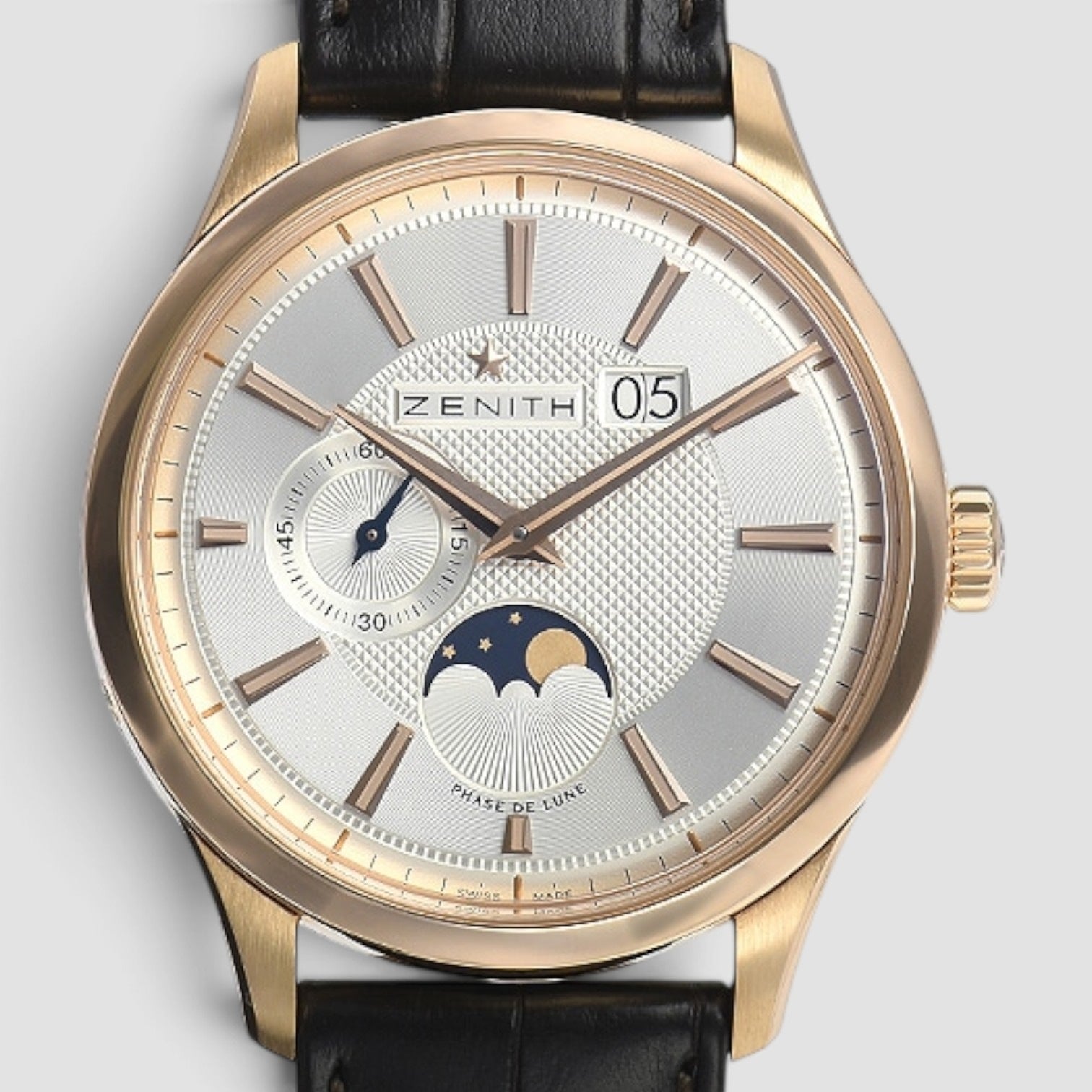 Captain Moonphase 40mm Rose Gold Silver Dial