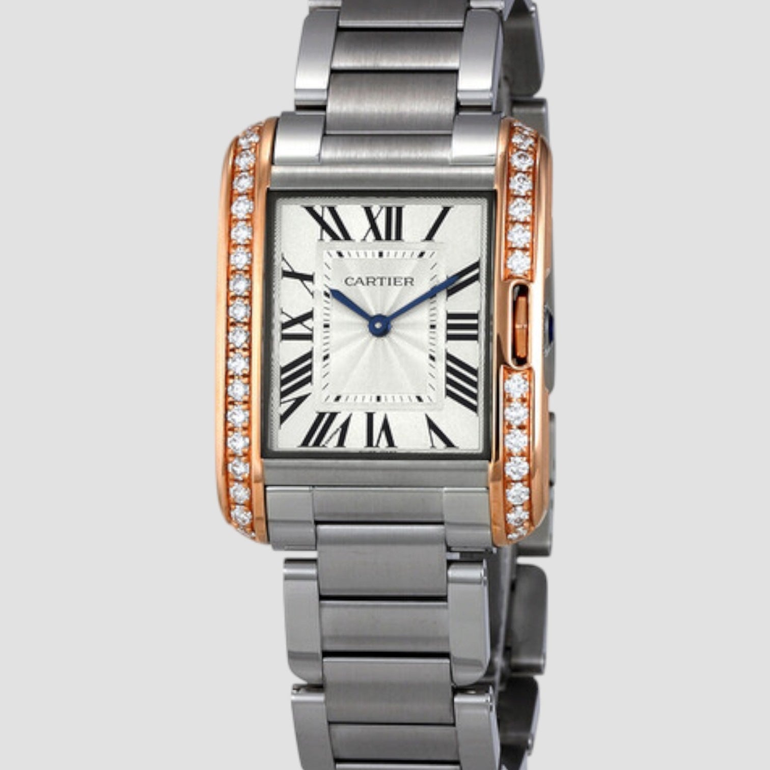 Tank Anglaise Silver Dial Stainless Steel Watch