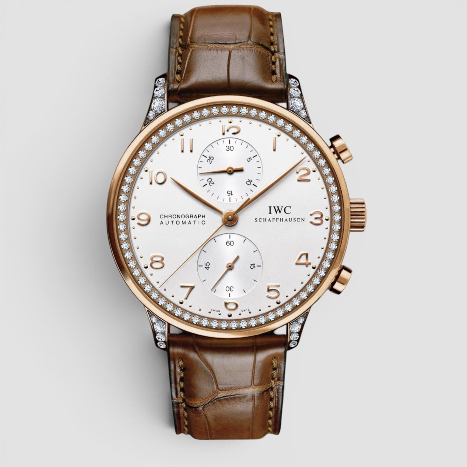 Portugieser Chronograph 40.9mm 18K Rose Gold Diamond White Dial