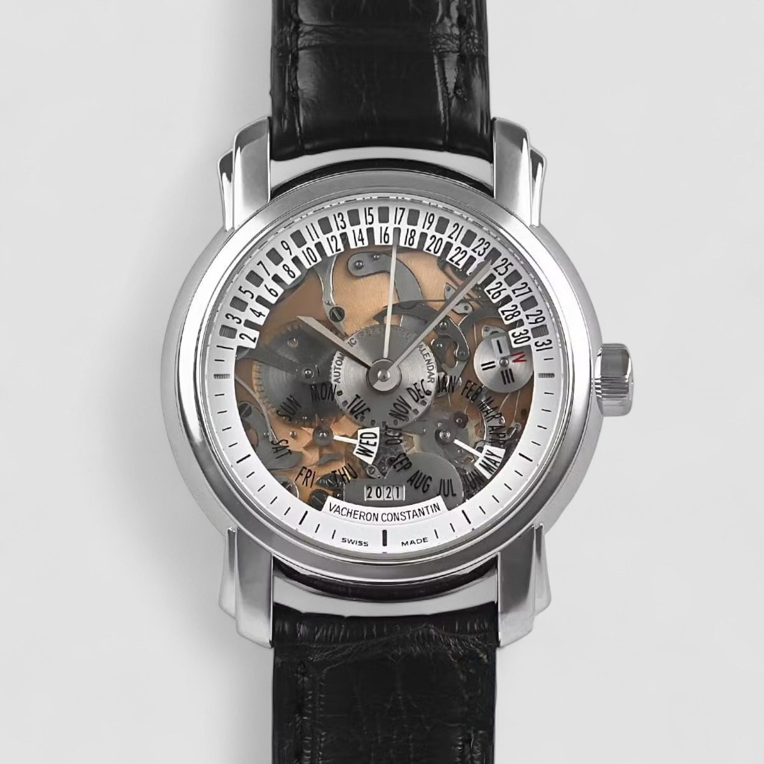 Malte 31 Day Retrograde Perpetual Calendar Platinum RARE Description