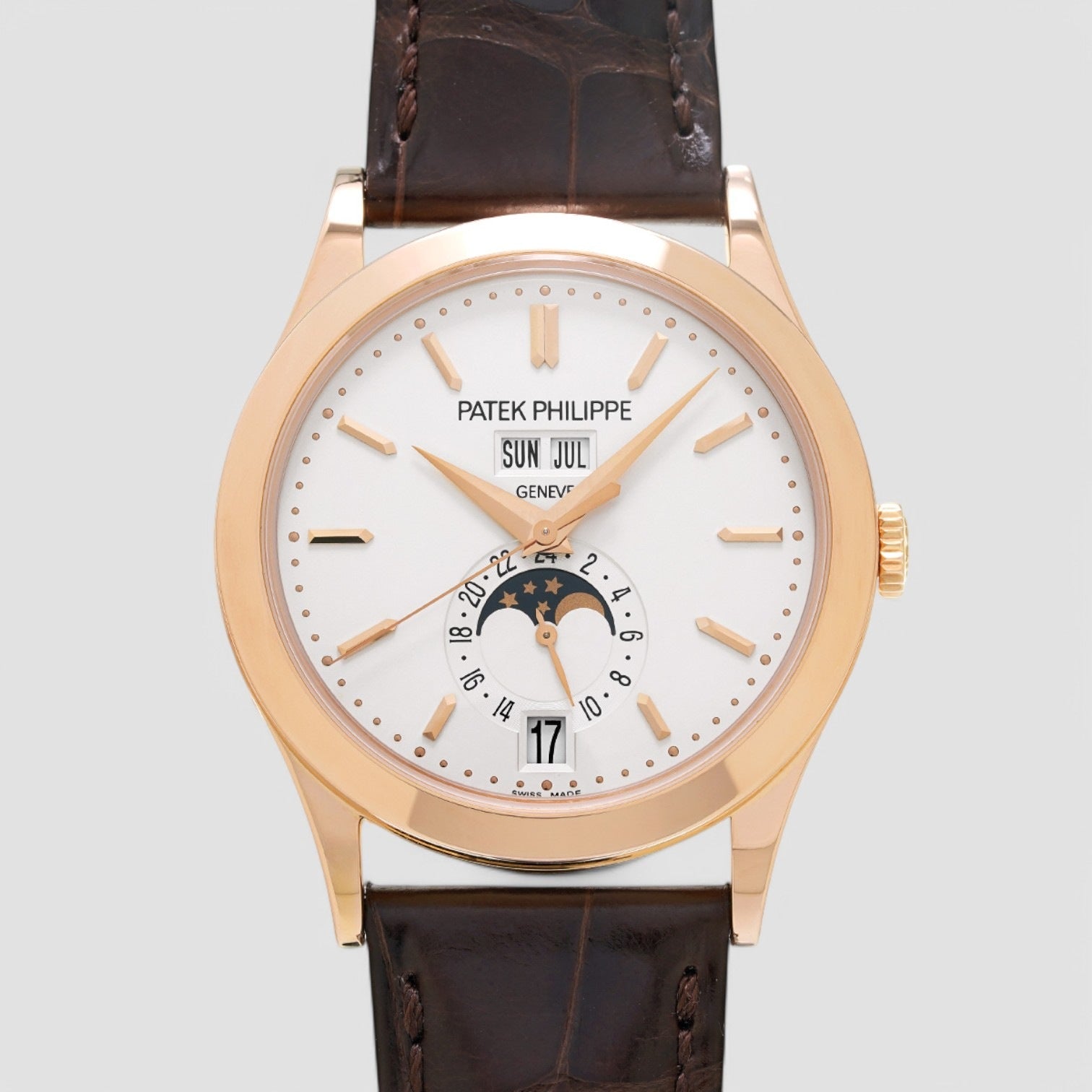 Annual Calendar Rose Gold Silver Dial 2020