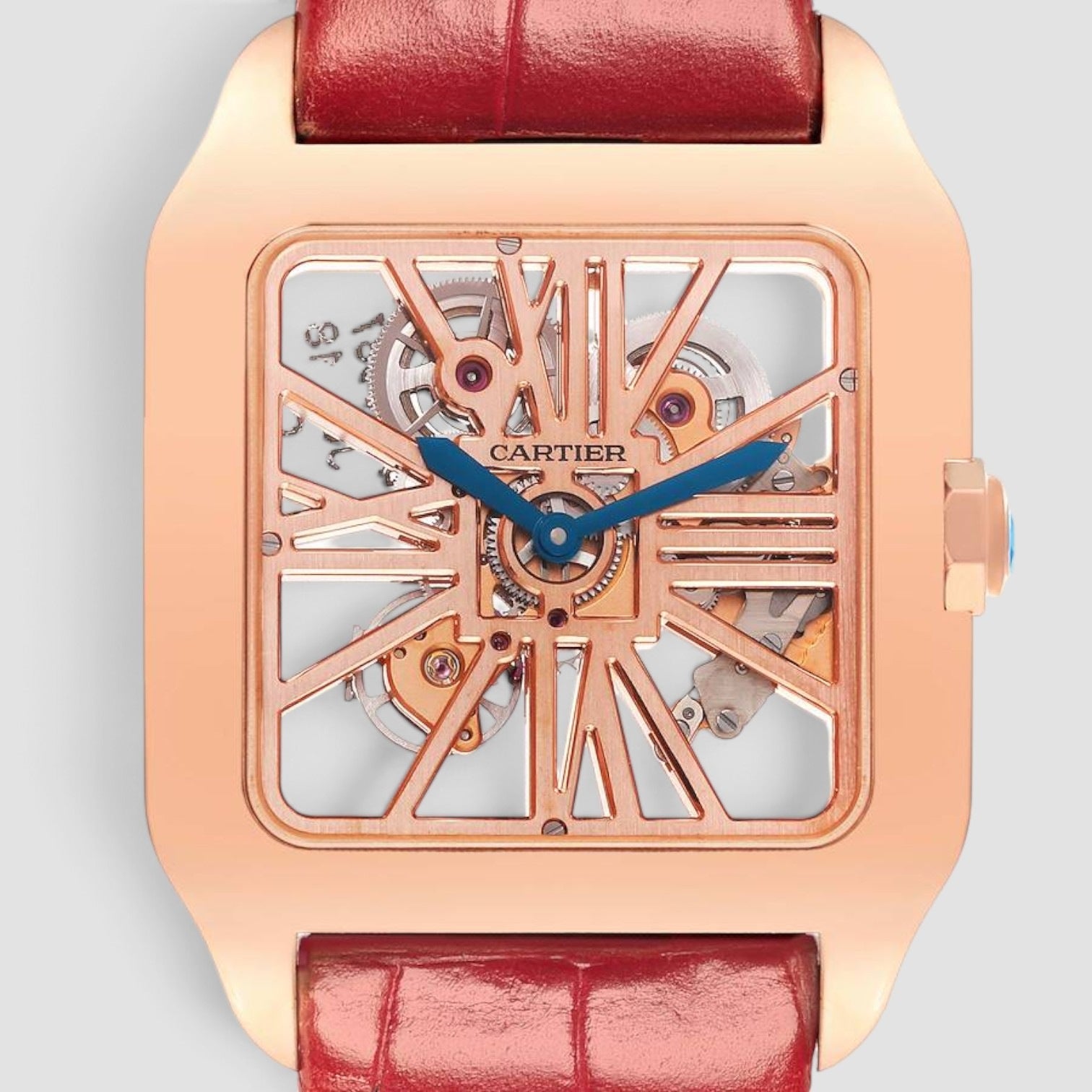 Santos-Dumont Skeleton 18K Rose Gold 38 x 47 mm