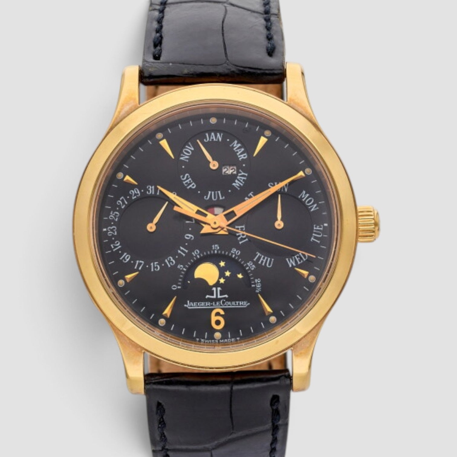 Master Control 37mm Rose Gold Perpetual Calendar Black Dial