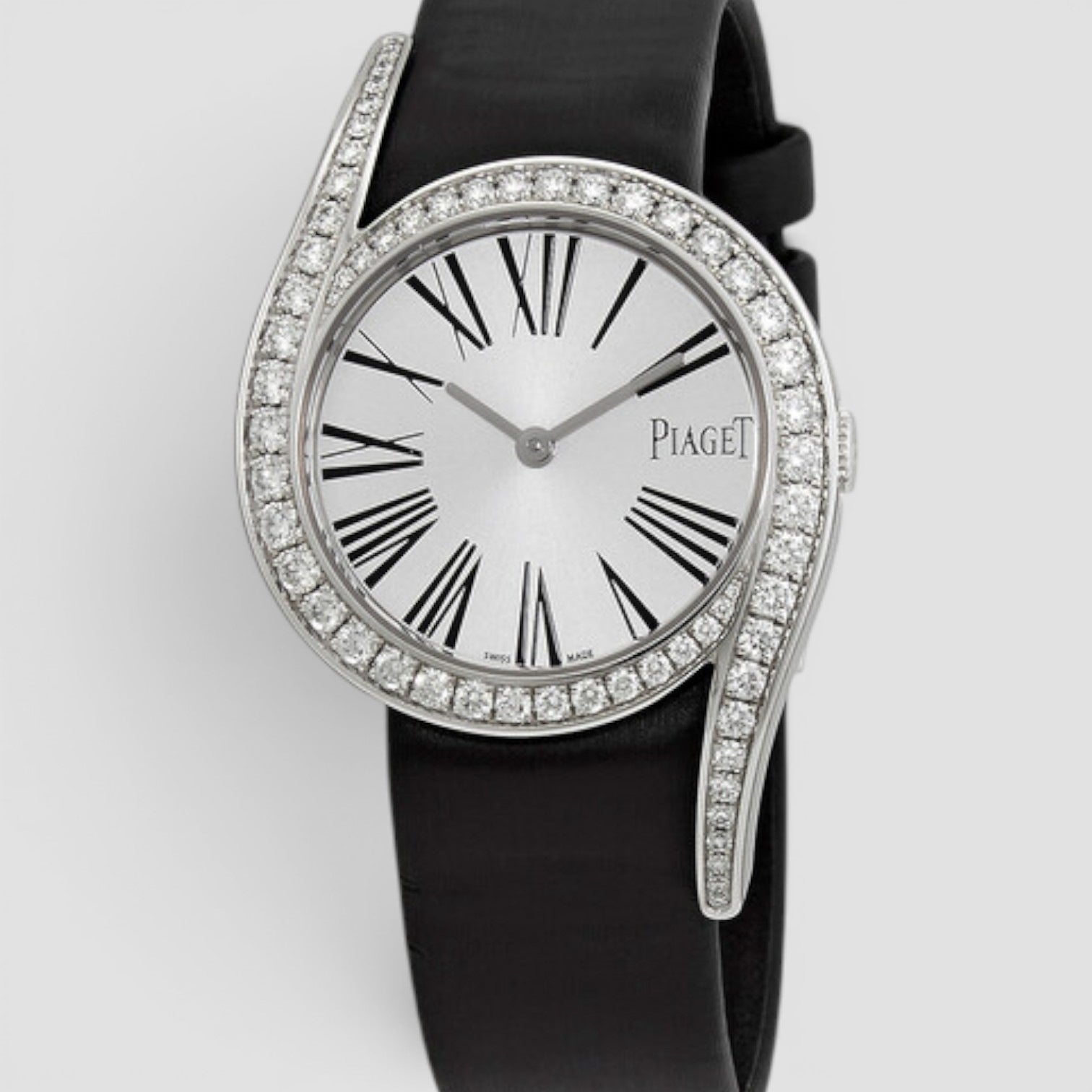 Limelight Gala Silver Diamond Dial Satin Ladies Watch