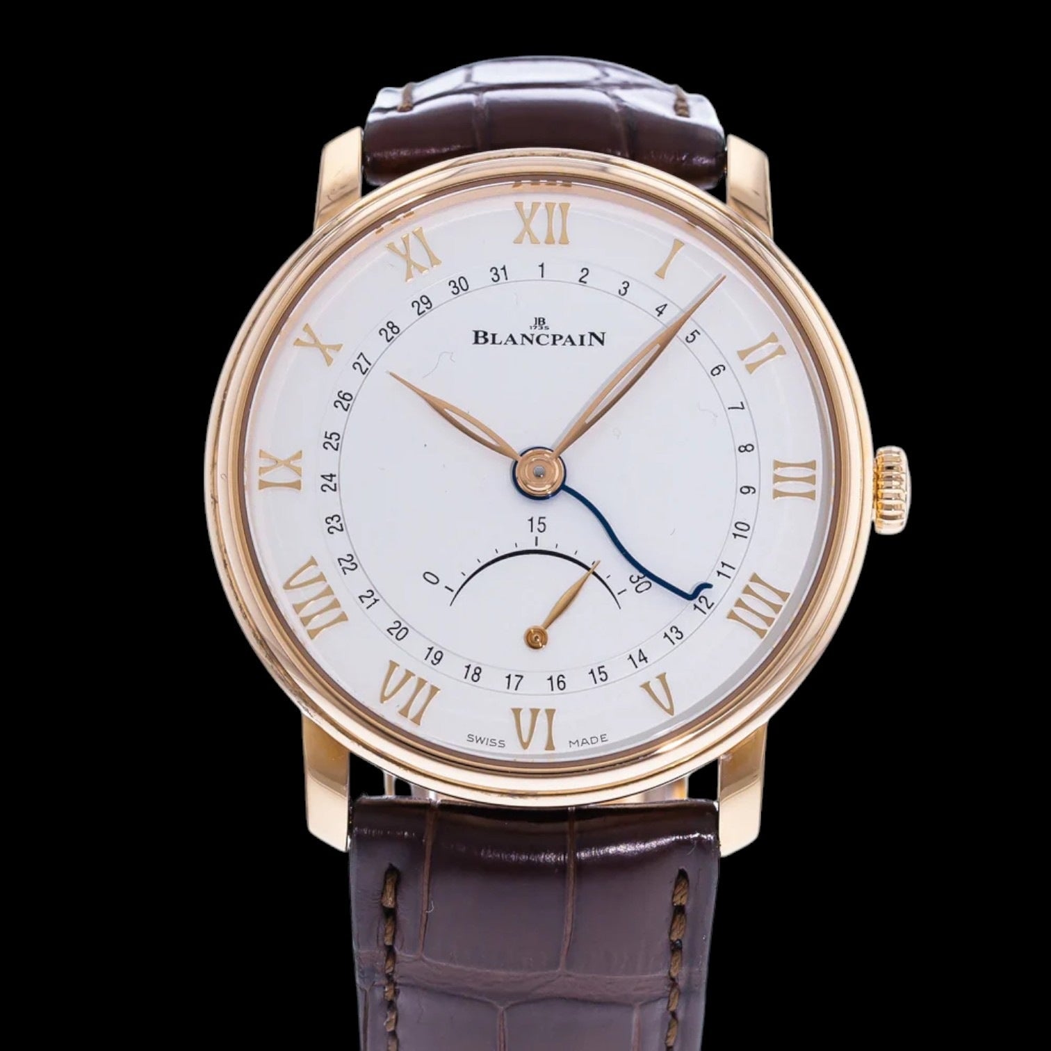 Villeret Ultra Slim Date 30 Seconds Retrograde Mens Watch