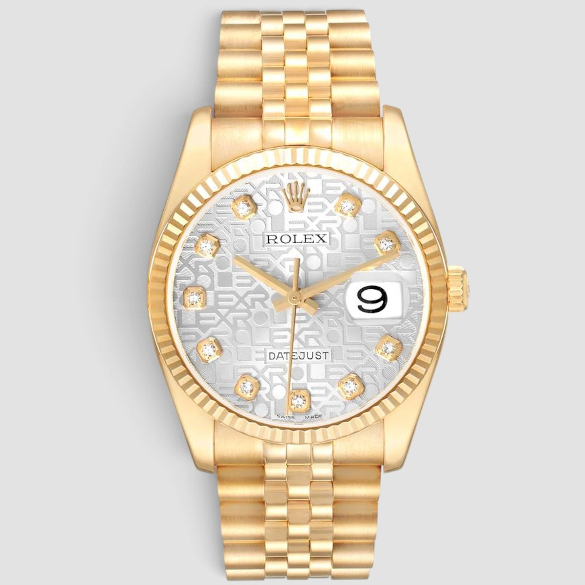 Datejust 36 Yellow Gold Silver Diamond Dial