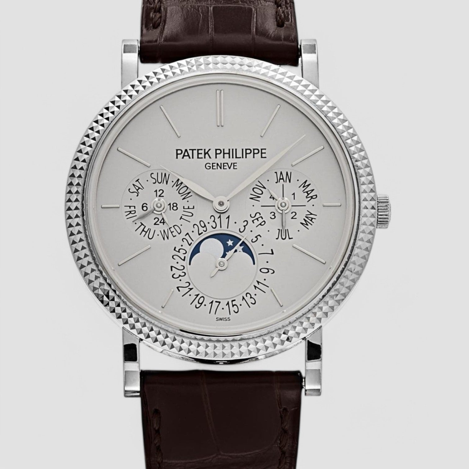 Perpetual Calendar Silver Dial 18K White Gold