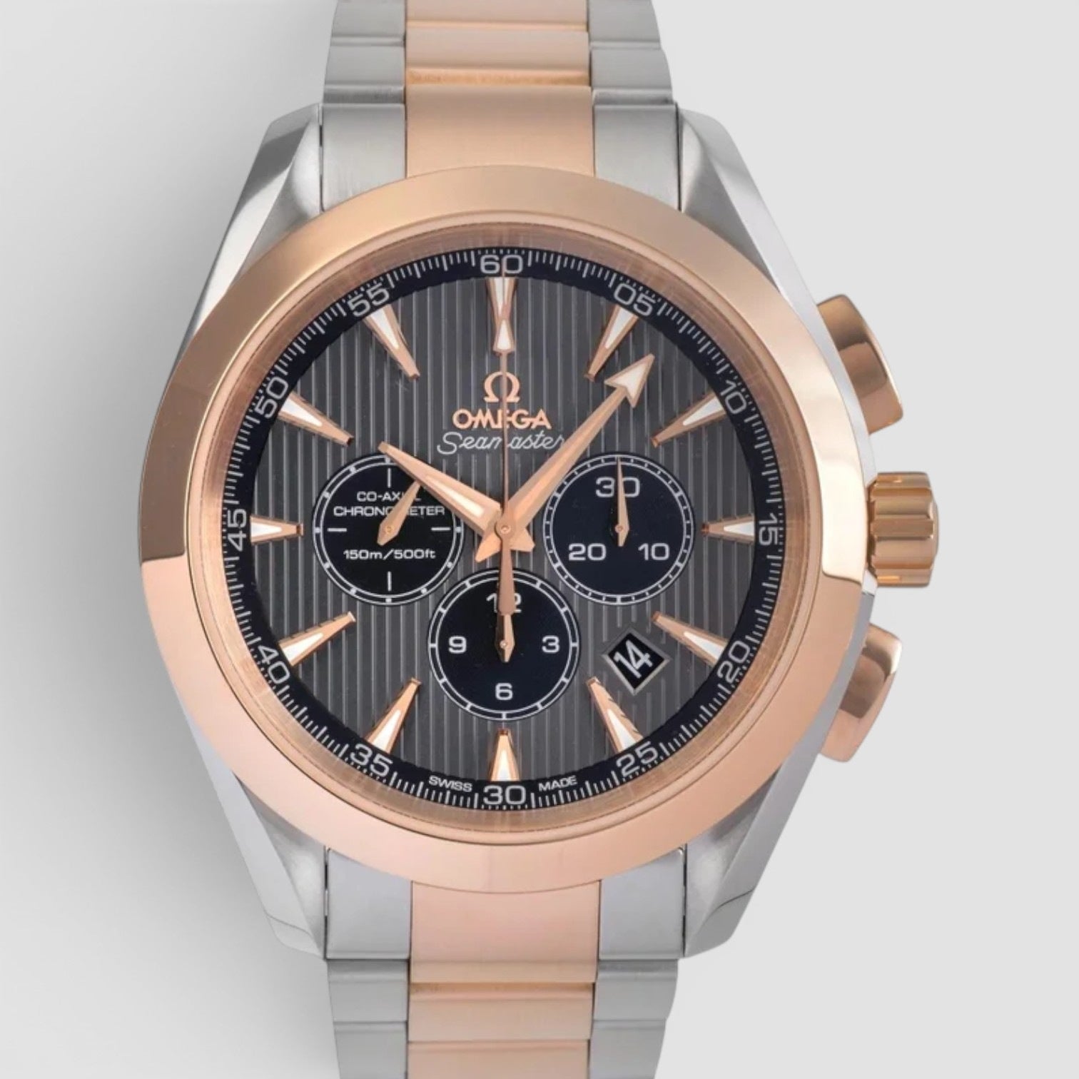 Seamaster Aqua Terra Chronograph 44mm Steel & Pink Gold Grey Dial