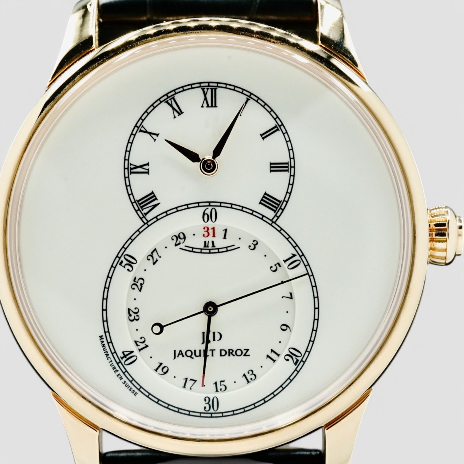 Grande Seconde Quantieme Automatic Rose Gold Ivory Dial