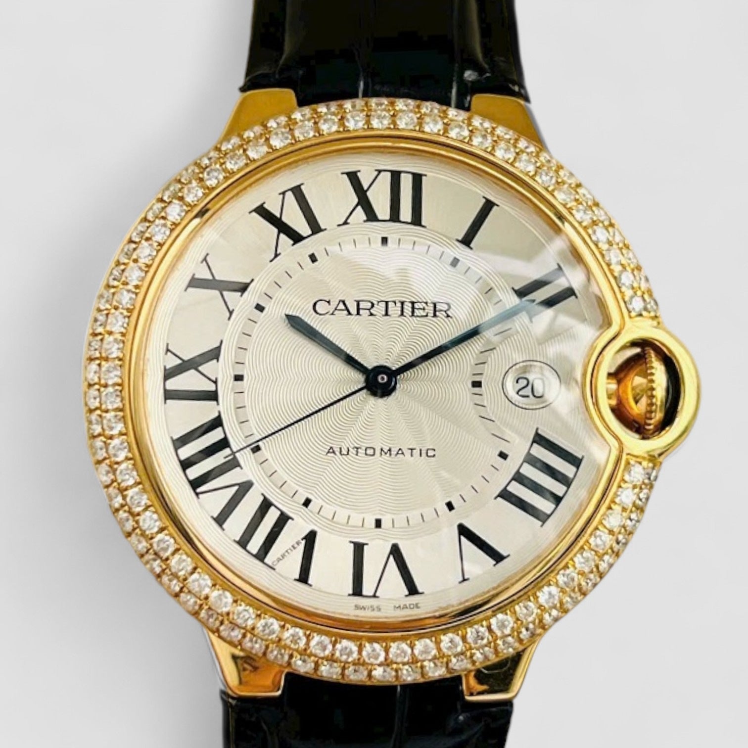BALLON BLEU 18k YELLOW GOLD 42MM DIAMOND ENCRUSTED WATCH