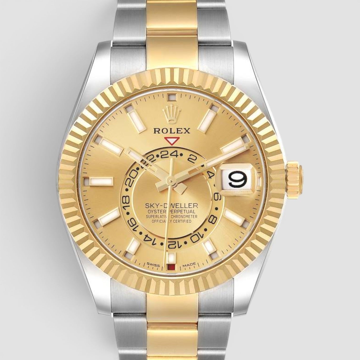 Sky-Dweller 42mm Steel & Yellow Gold Champagne Dial