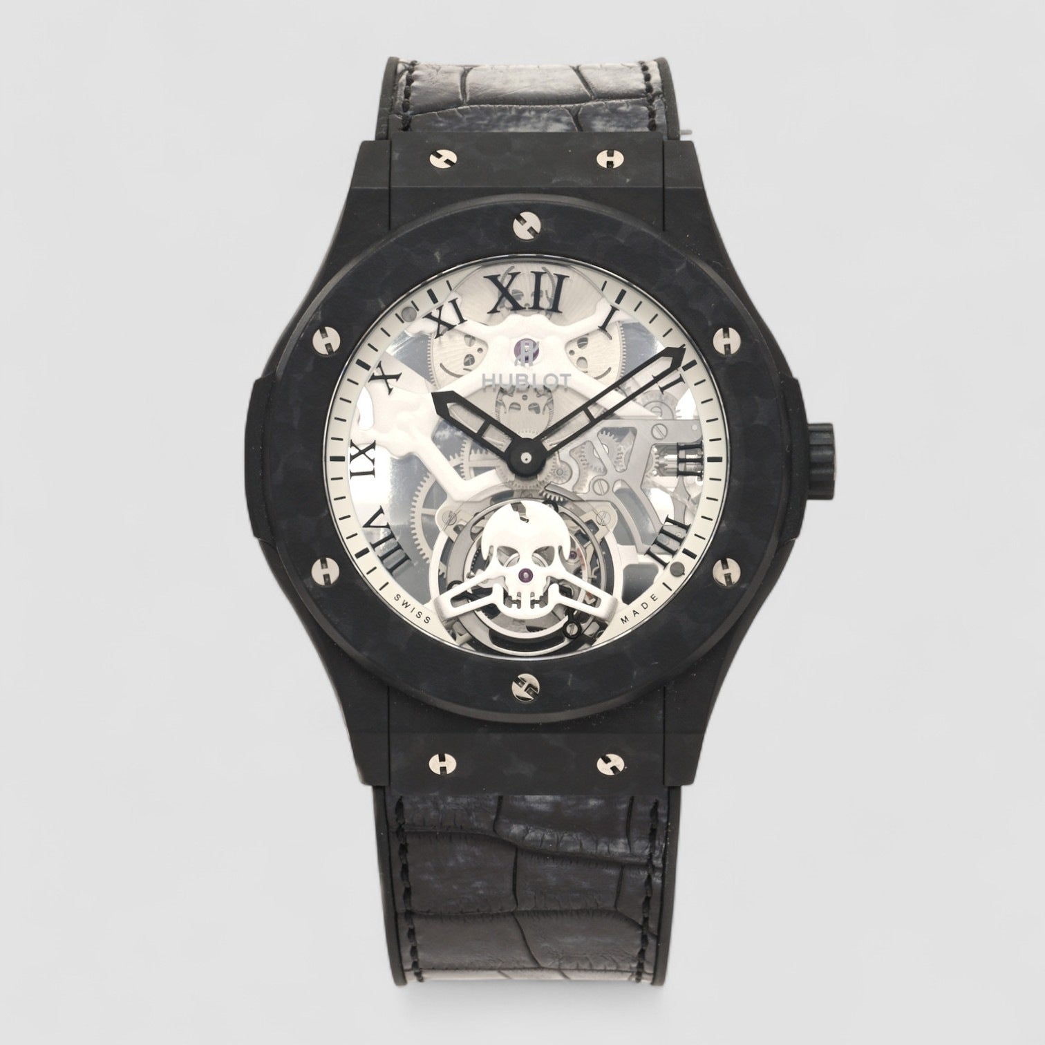 Classic Fusion Tourbillon Skull Dial Skeleton Black Ceramic 45mm
