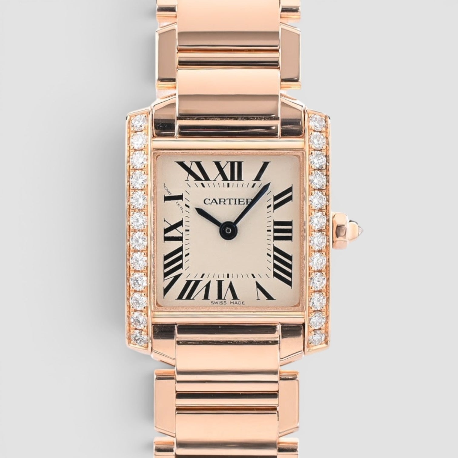 Tank Française Small 18K Rose Gold Diamond