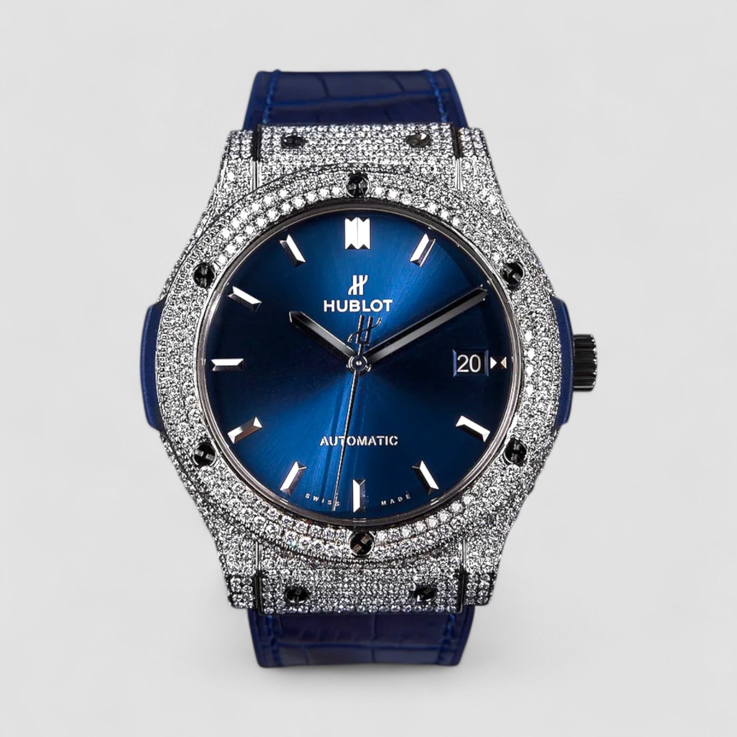 Classic Fusion 45 mm – Blue Titanium – Custom Diamond-Set Iced out
