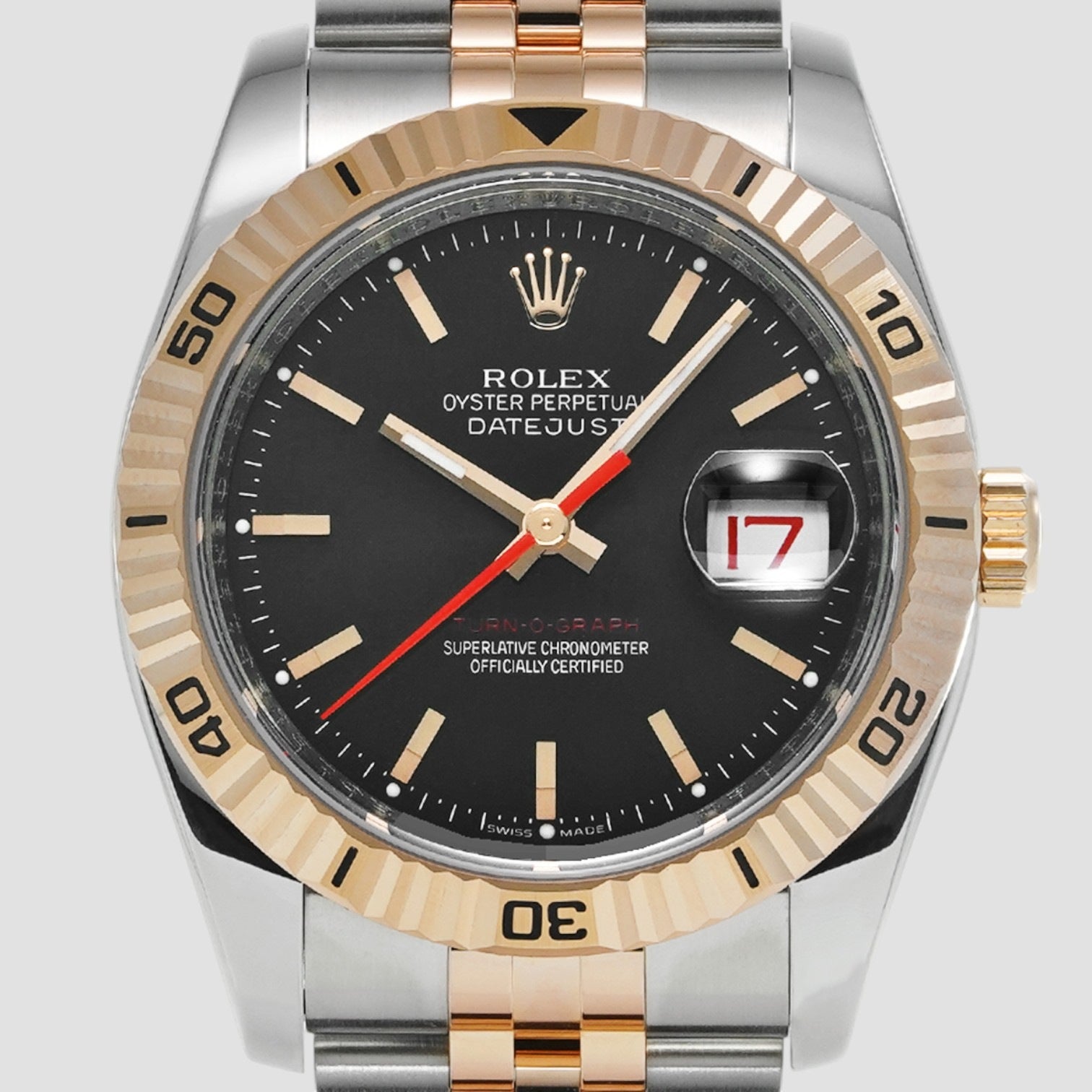 Datejust 36 Black Dial Rose Gold & Steel Unisex Watch