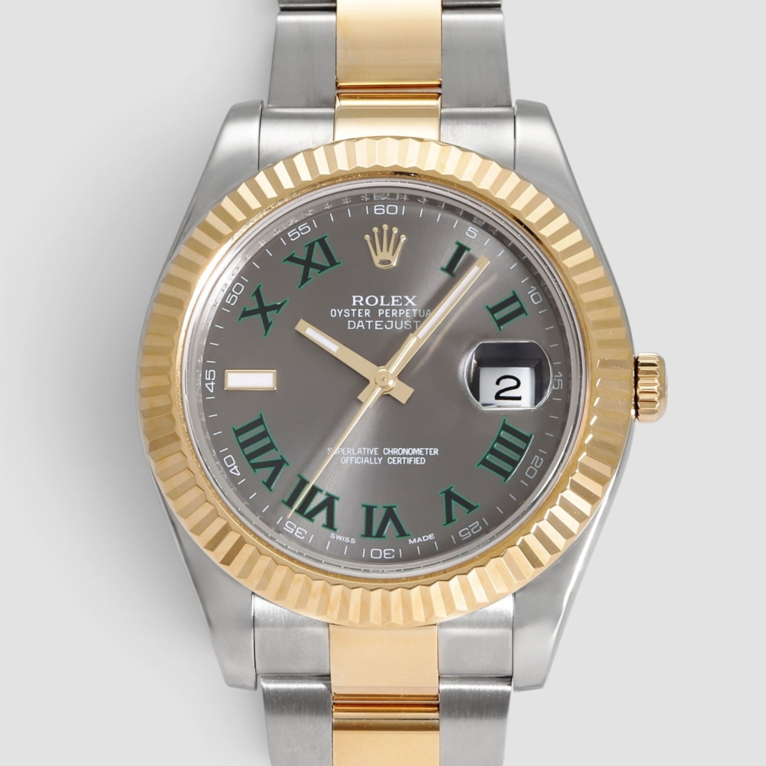 Datejust II 41mm Stainless Steel & 18K Yellow Gold Grey Roman Dial