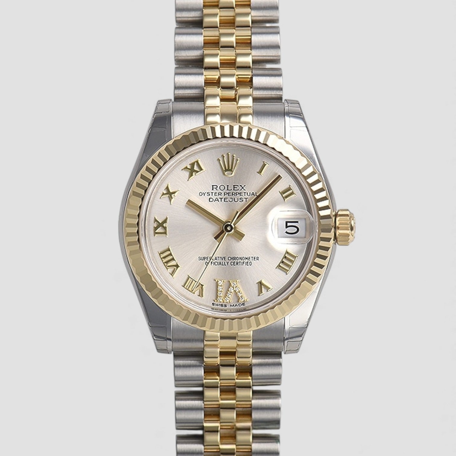 Datejust 31 Silver Roman Large VI Diamond Dial