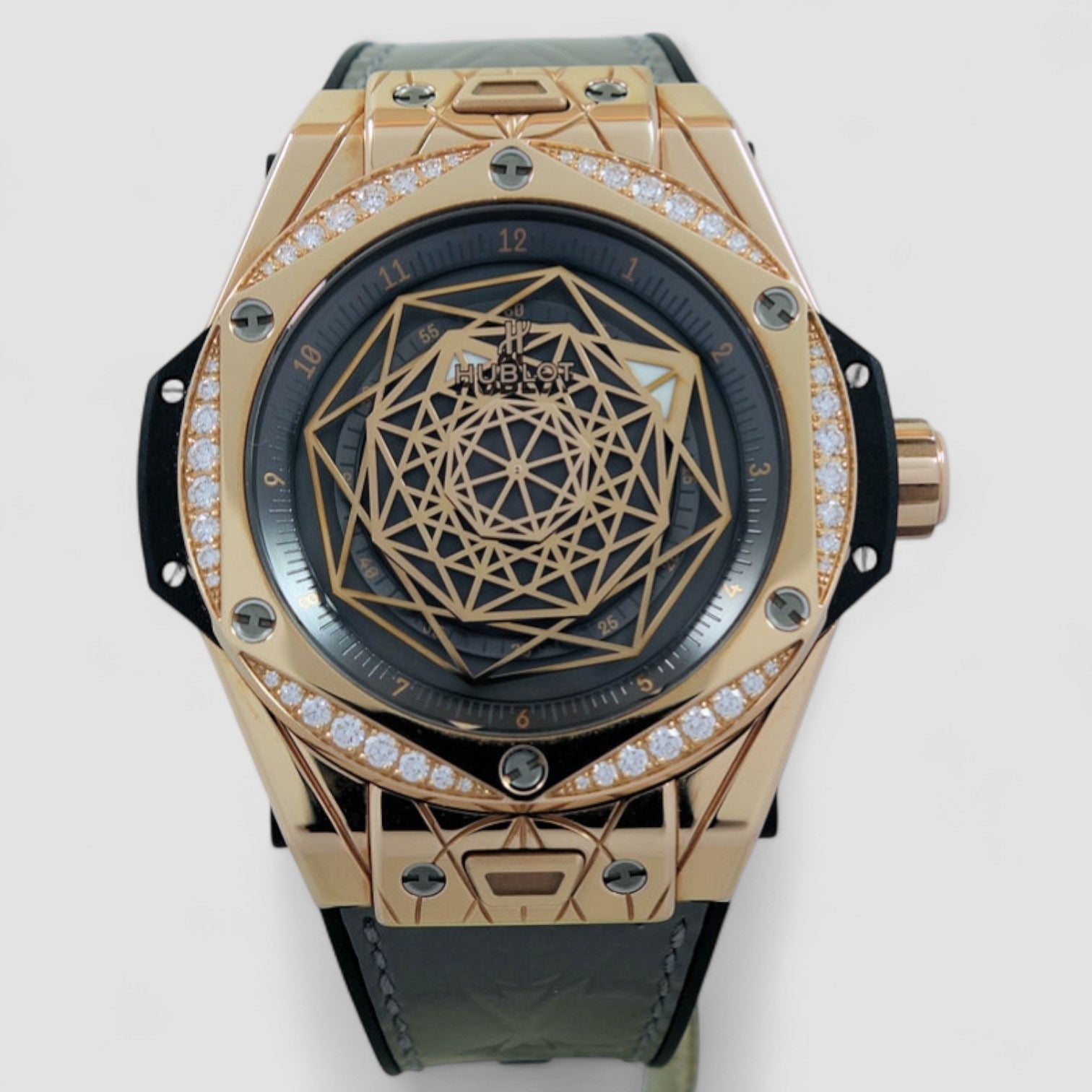 Big Bang One Click Sang Bleu Automatic Diamond Grey Dial Men's Watch