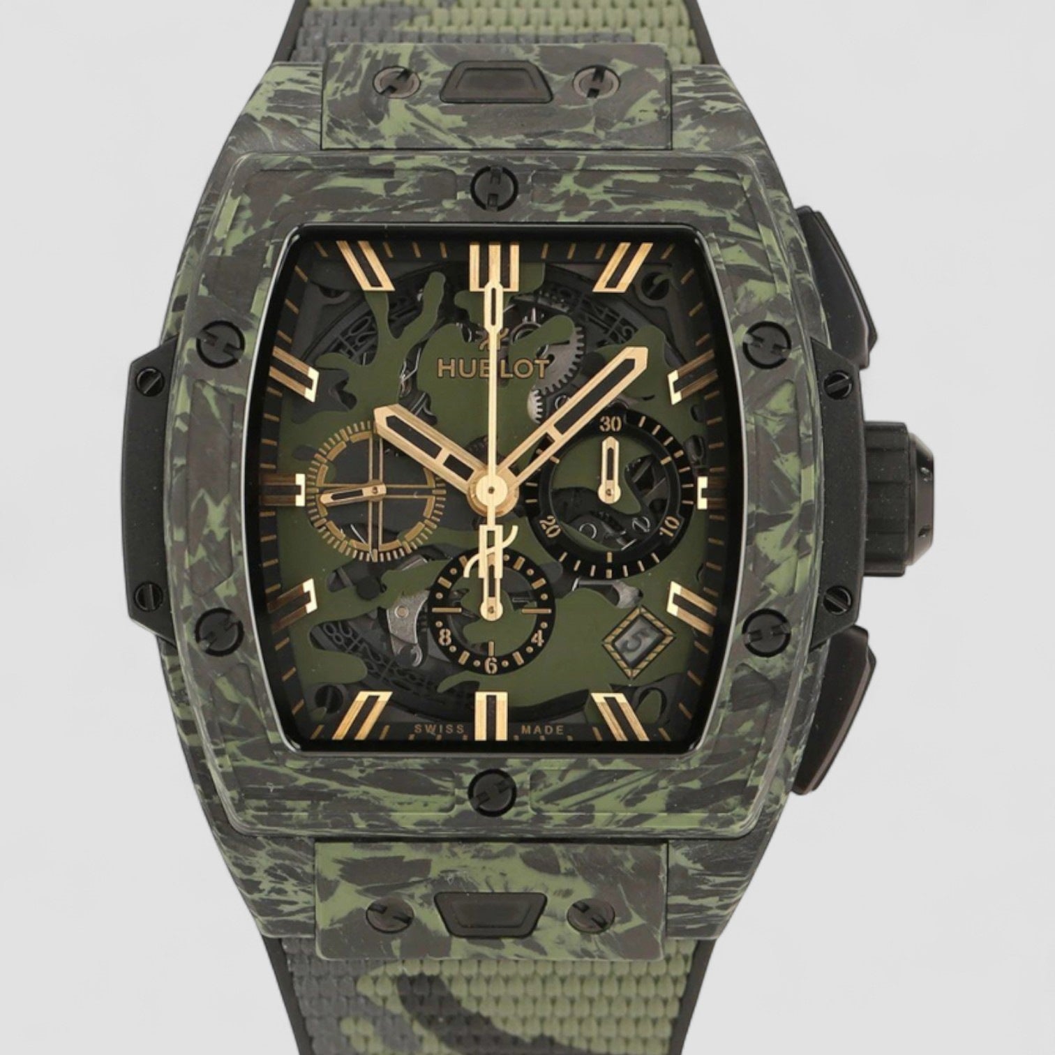 Spirit of Big Bang Carbon Green Camo Watch 42mm