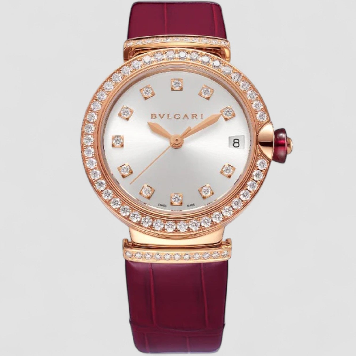 Lvcea Automatic Silver Dial 18kt Rose Gold Ladies Watch