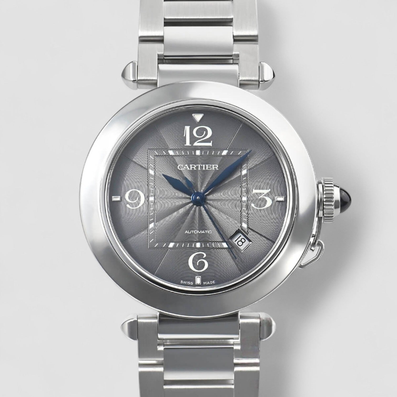 Pasha De Cartier Automatic Grey Dial Steel