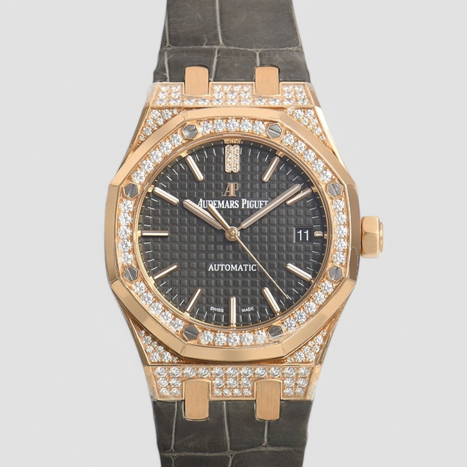 Royal Oak Selfwinding Rose Gold Slate Index Diamond Set 37mm