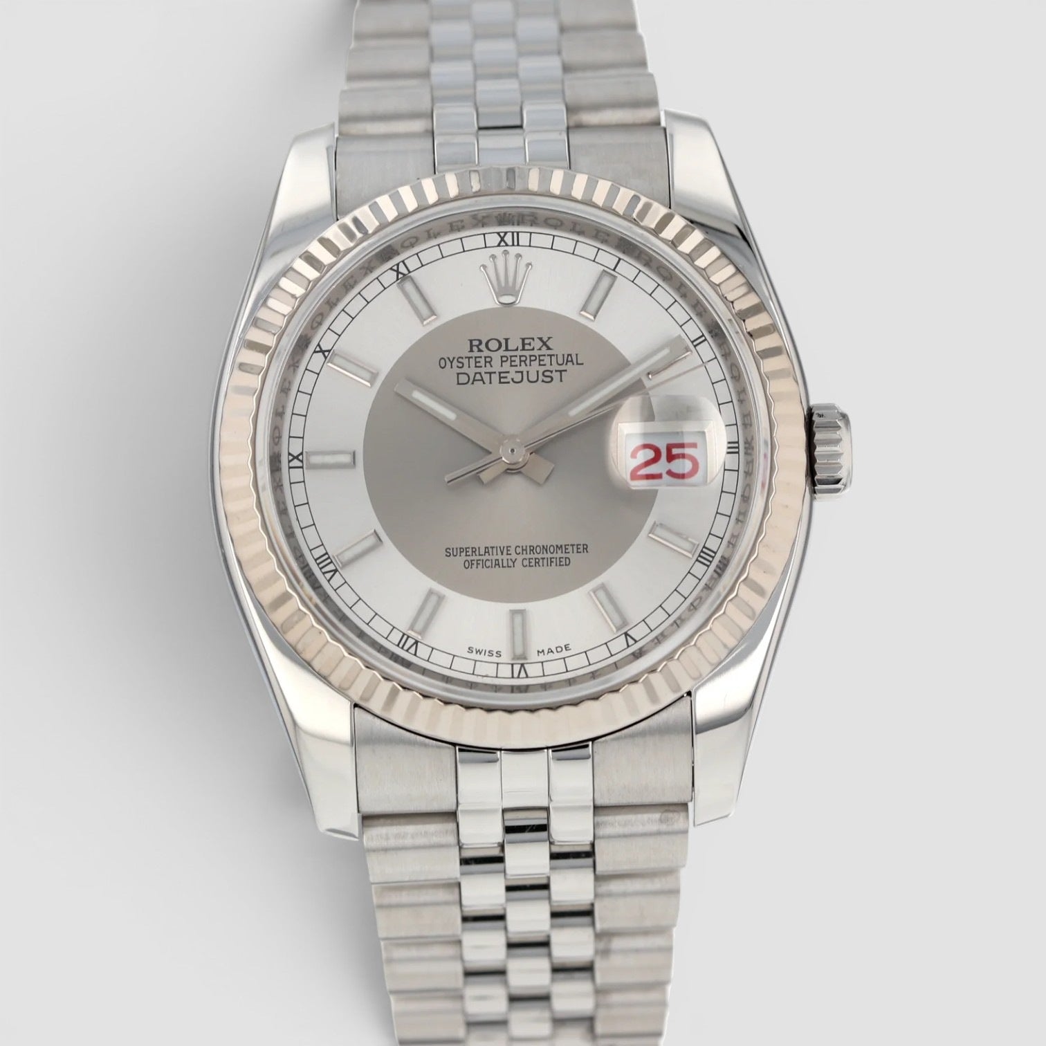 Datejust 36 Silver Tuxedo Dial on Jubilee Bracelet
