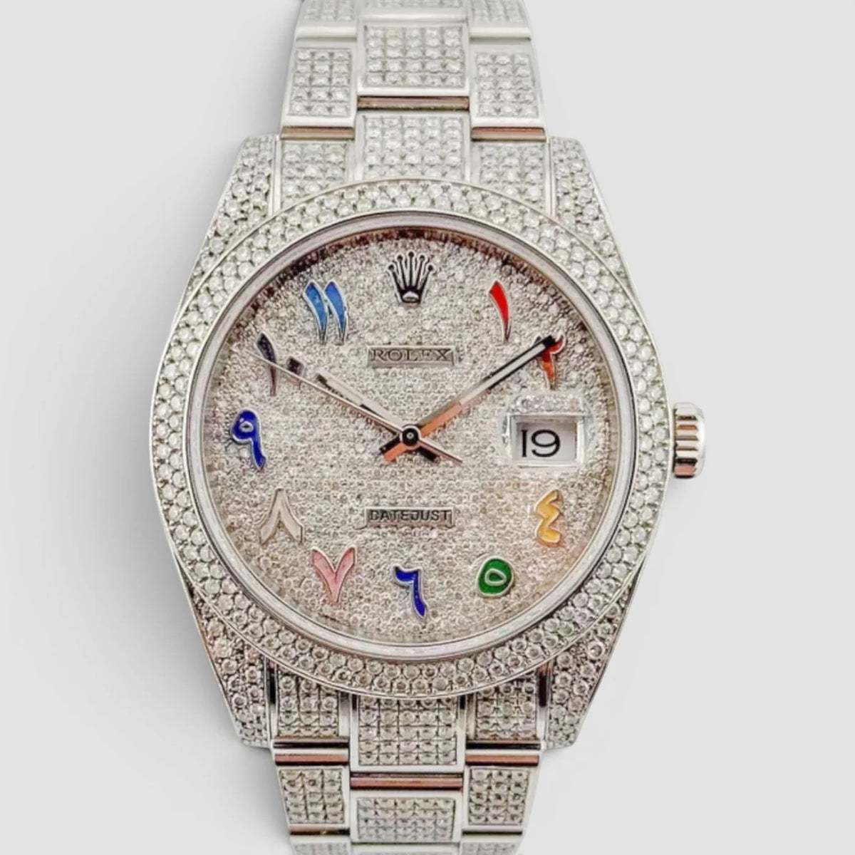 Datejust 41 Rainbow Arabic Dial Iced Out