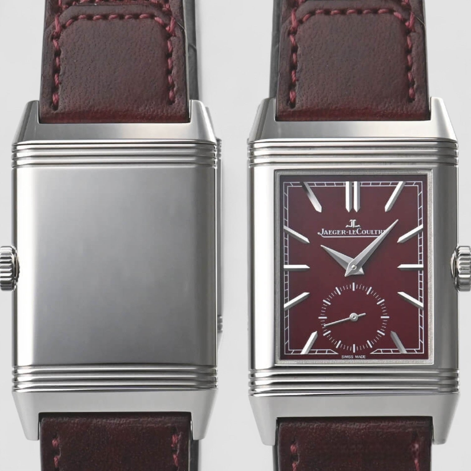 Reverso Tribute Small Seconds SS Burgundy Dial