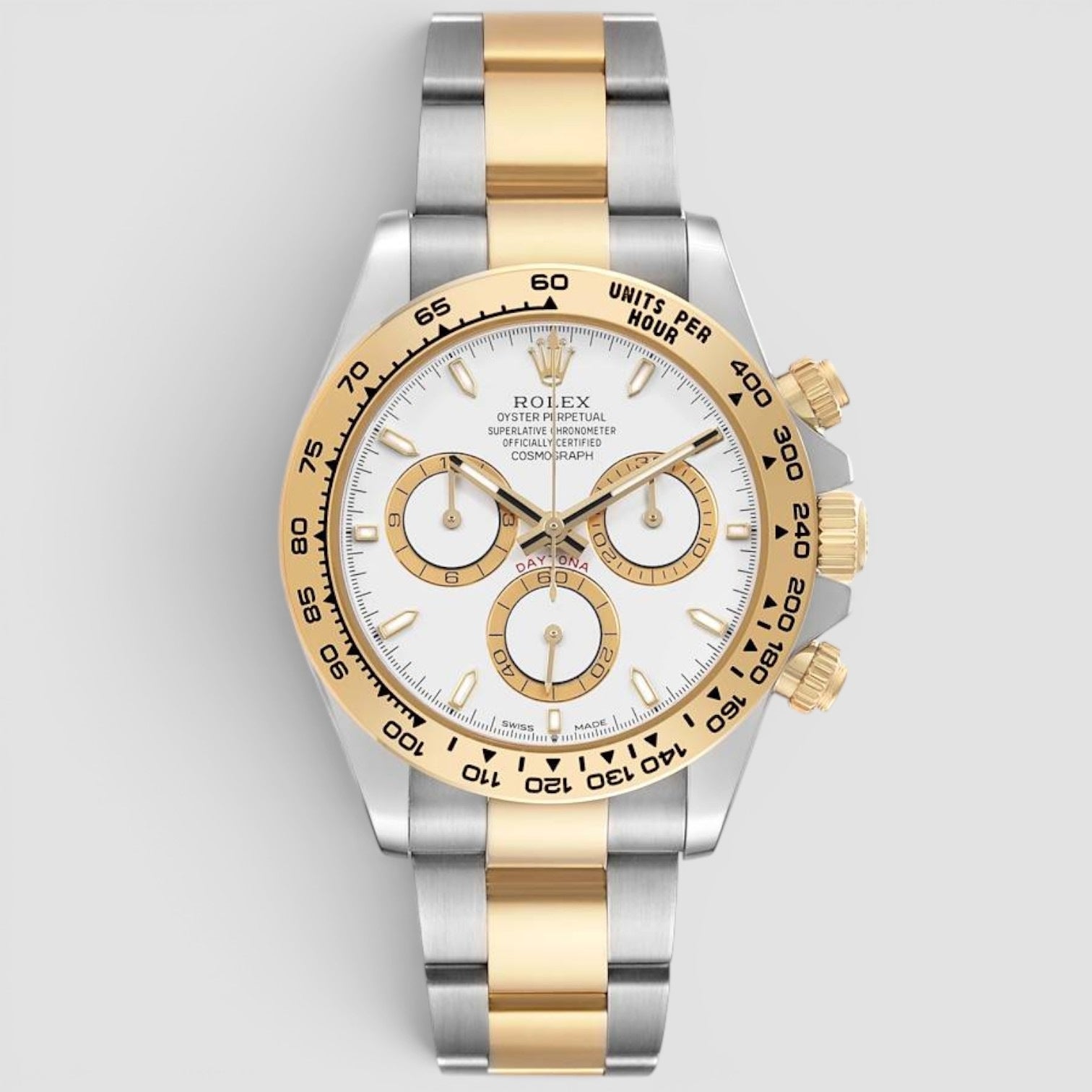 Cosmograph Daytona 40mm Steel & Yellow Gold White Dial