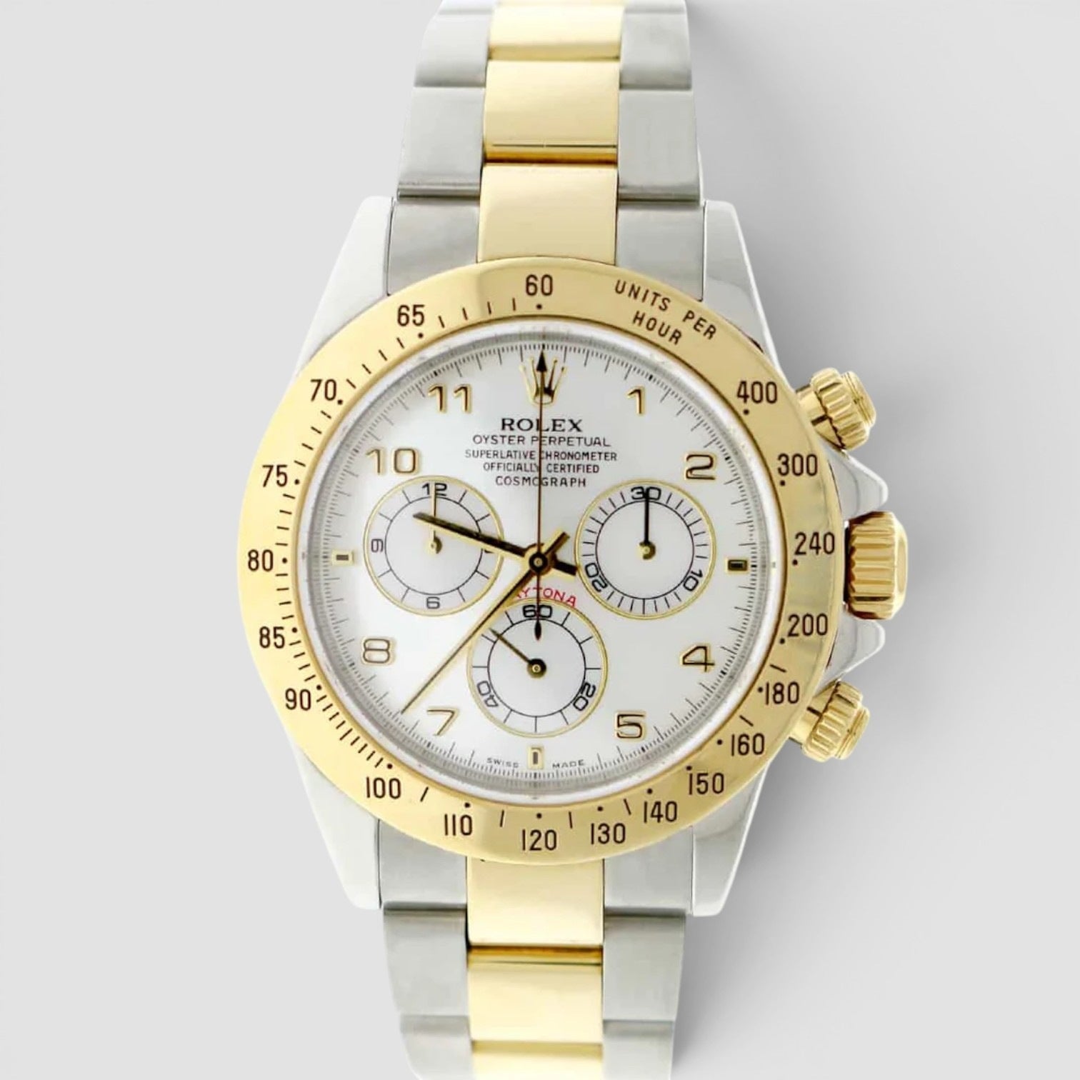 Cosmograph Daytona 40mm Steel & Yellow Gold Mother-of-Pearl Arabic Dial